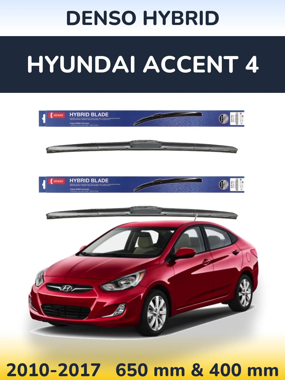 Torkarblad Denso Hybrid för Hyundai Accent 4