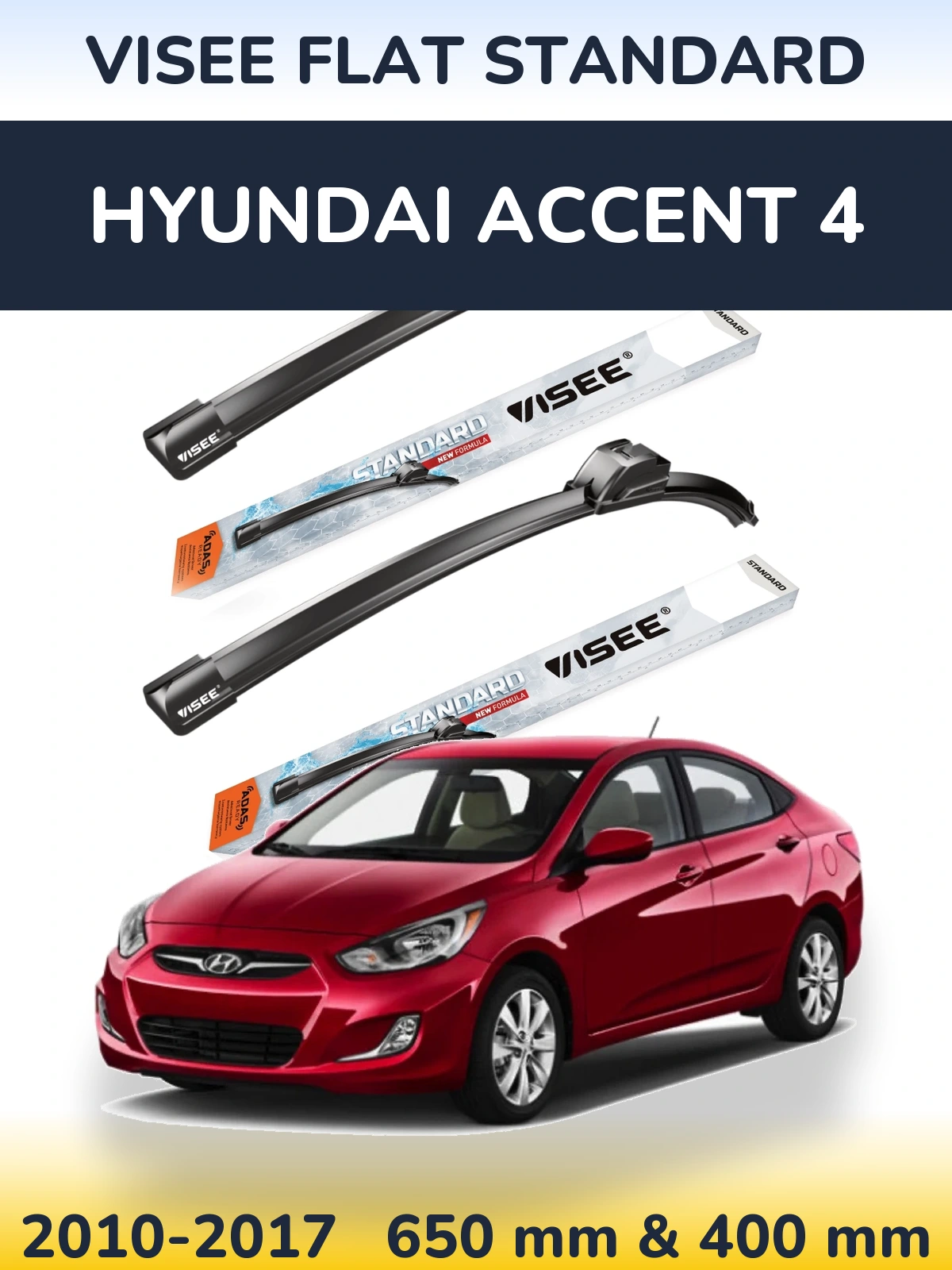 Torkarblad VISEE FLAT STANDARD för Hyundai Accent 4