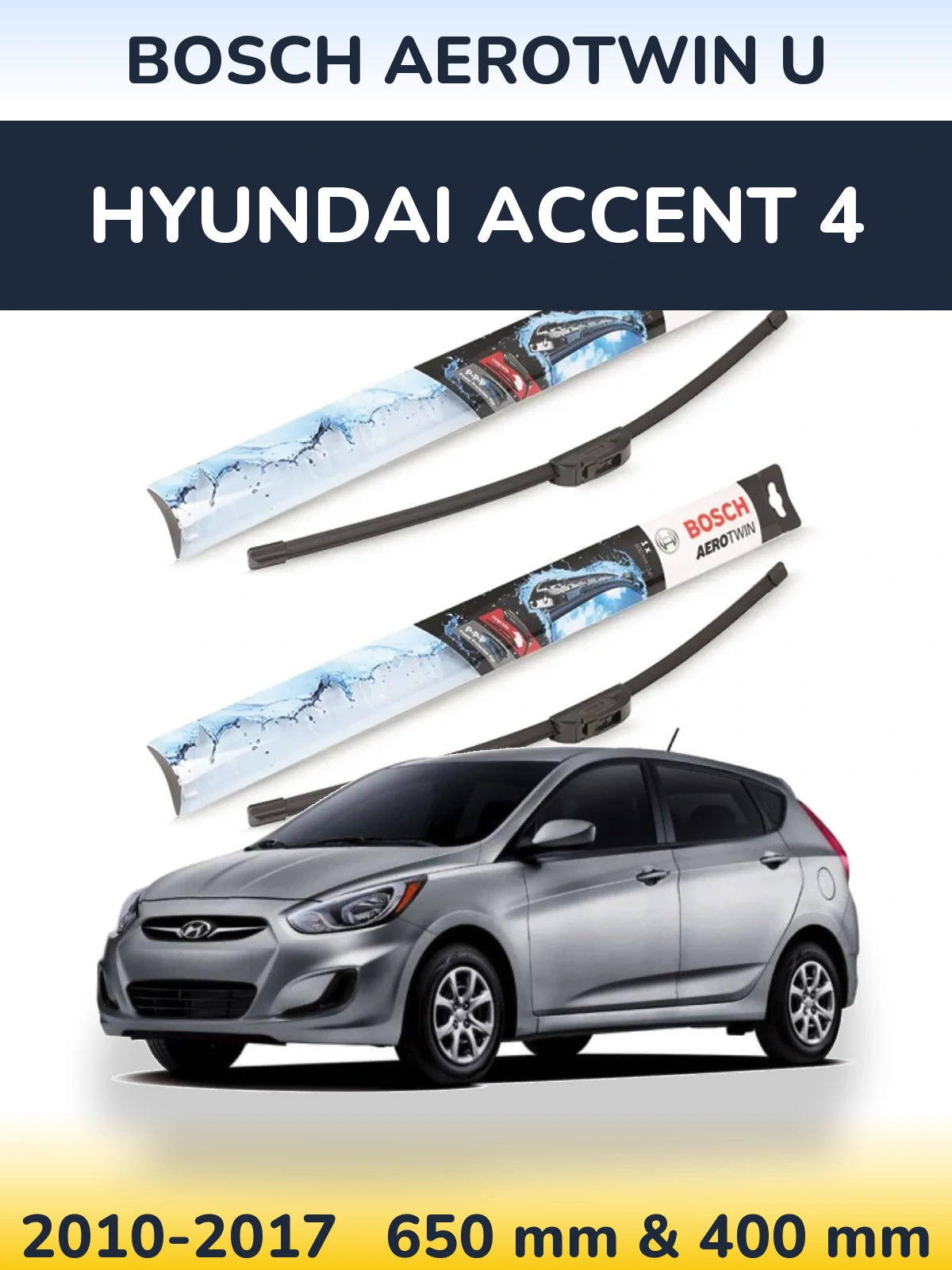 Torkarblad BOSCH AeroTwin U för Hyundai Accent 4