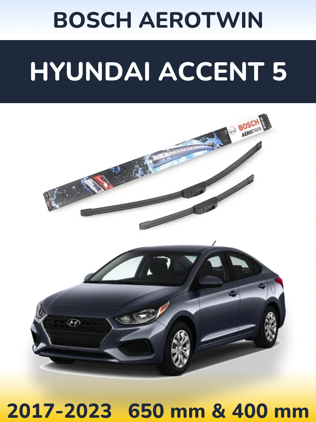 Torkarblad BOSCH AeroTwin för Hyundai Accent 5