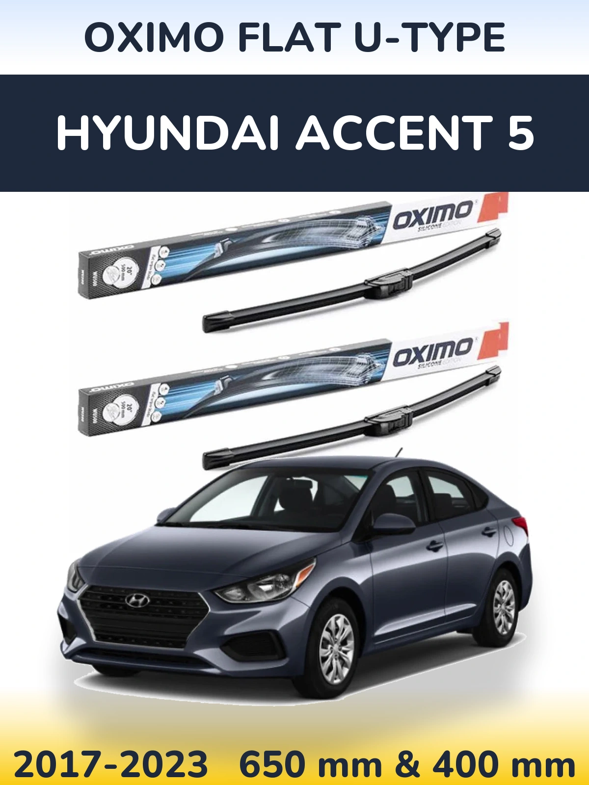 Torkarblad Oximo Flat U-type för Hyundai Accent 5