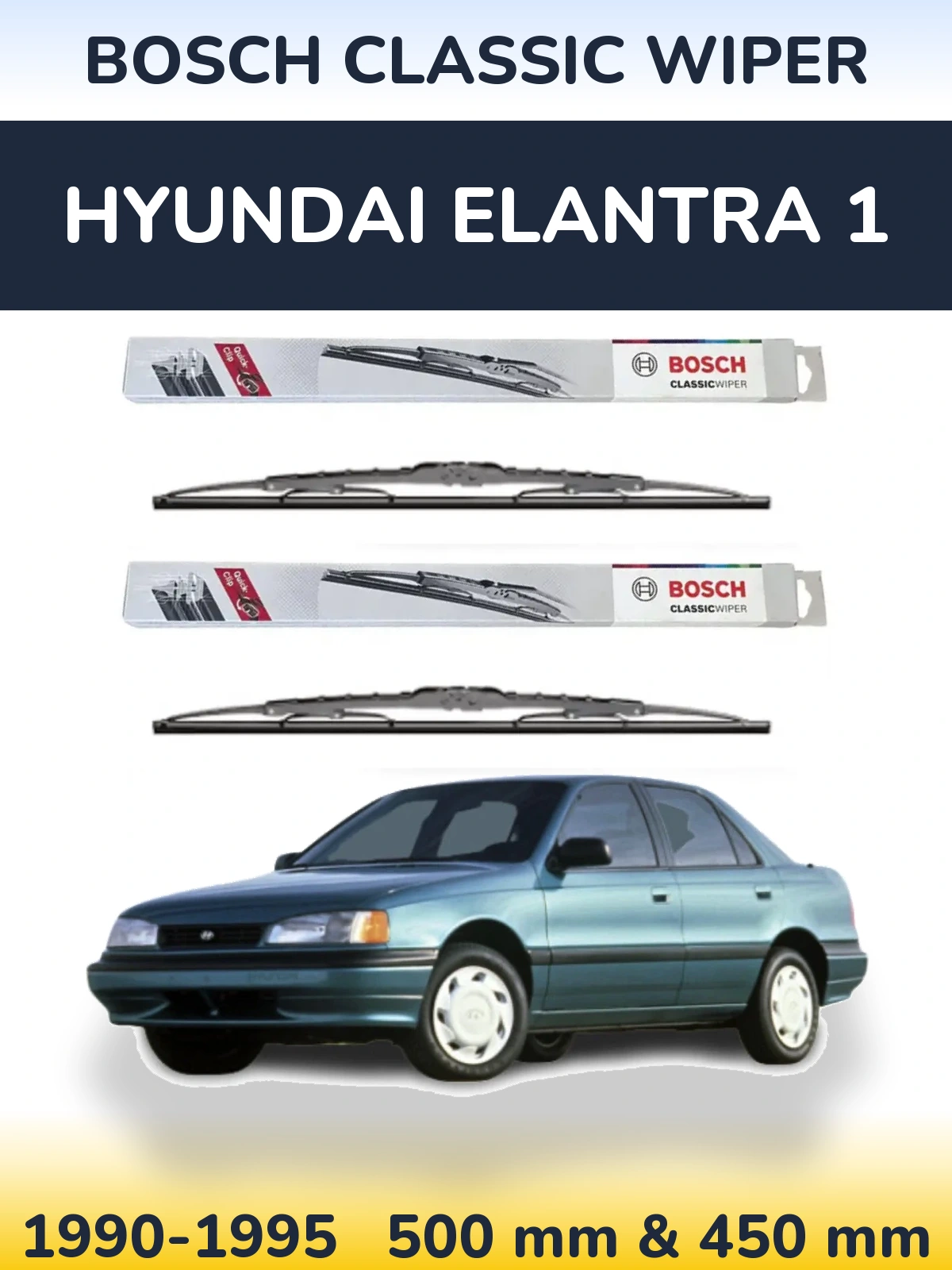 Torkarblad BOSCH Classic Wiper för Hyundai Elantra 1