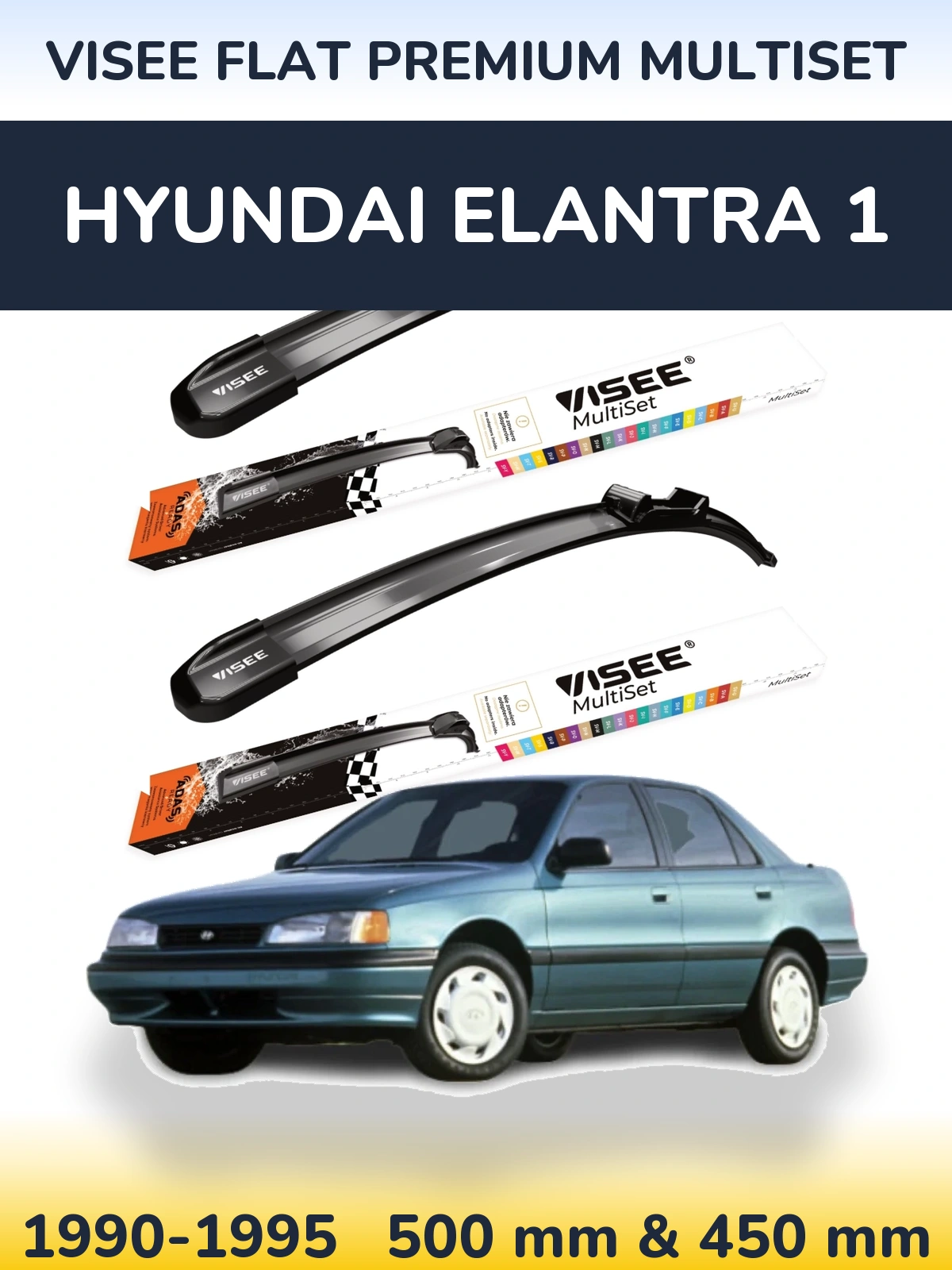 Torkarblad VISEE FLAT PREMIUM MultiSet för Hyundai Elantra 1