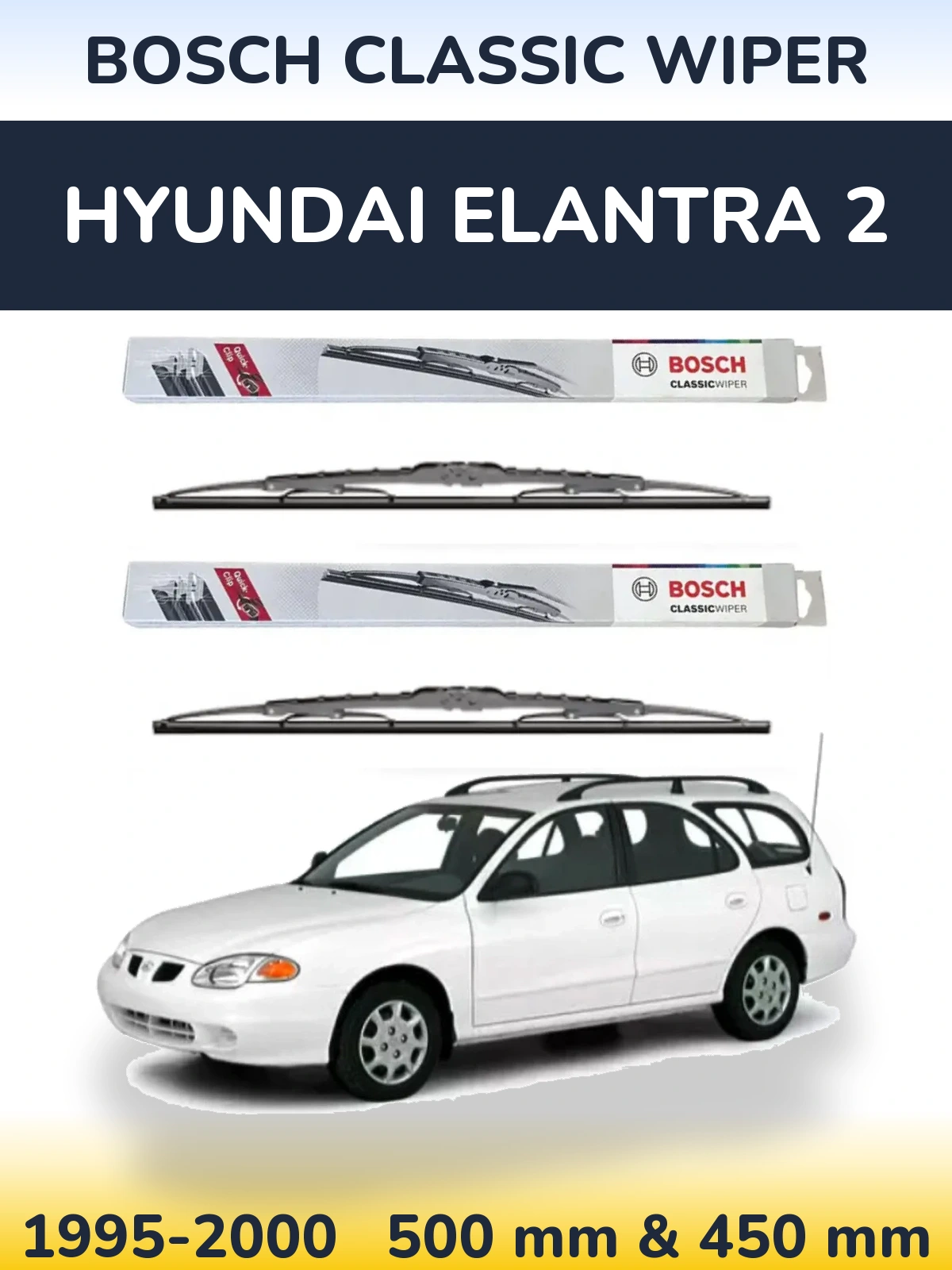 Torkarblad BOSCH Classic Wiper för Hyundai Elantra 2