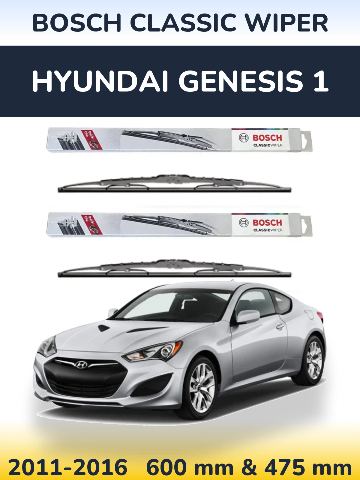 Torkarblad BOSCH Classic Wiper för Hyundai Genesis 1