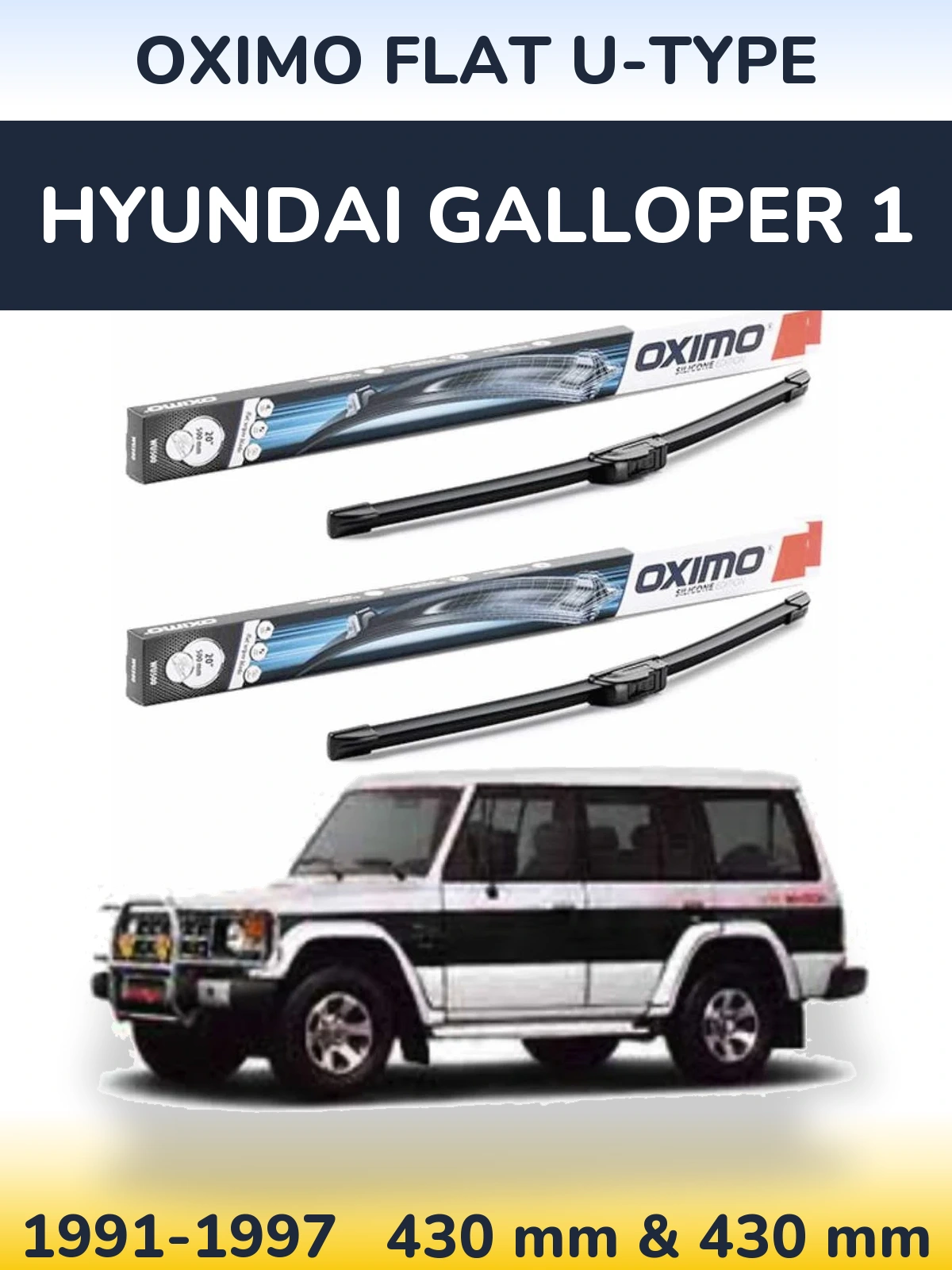 Torkarblad Oximo Flat U-type för Hyundai Galloper 1