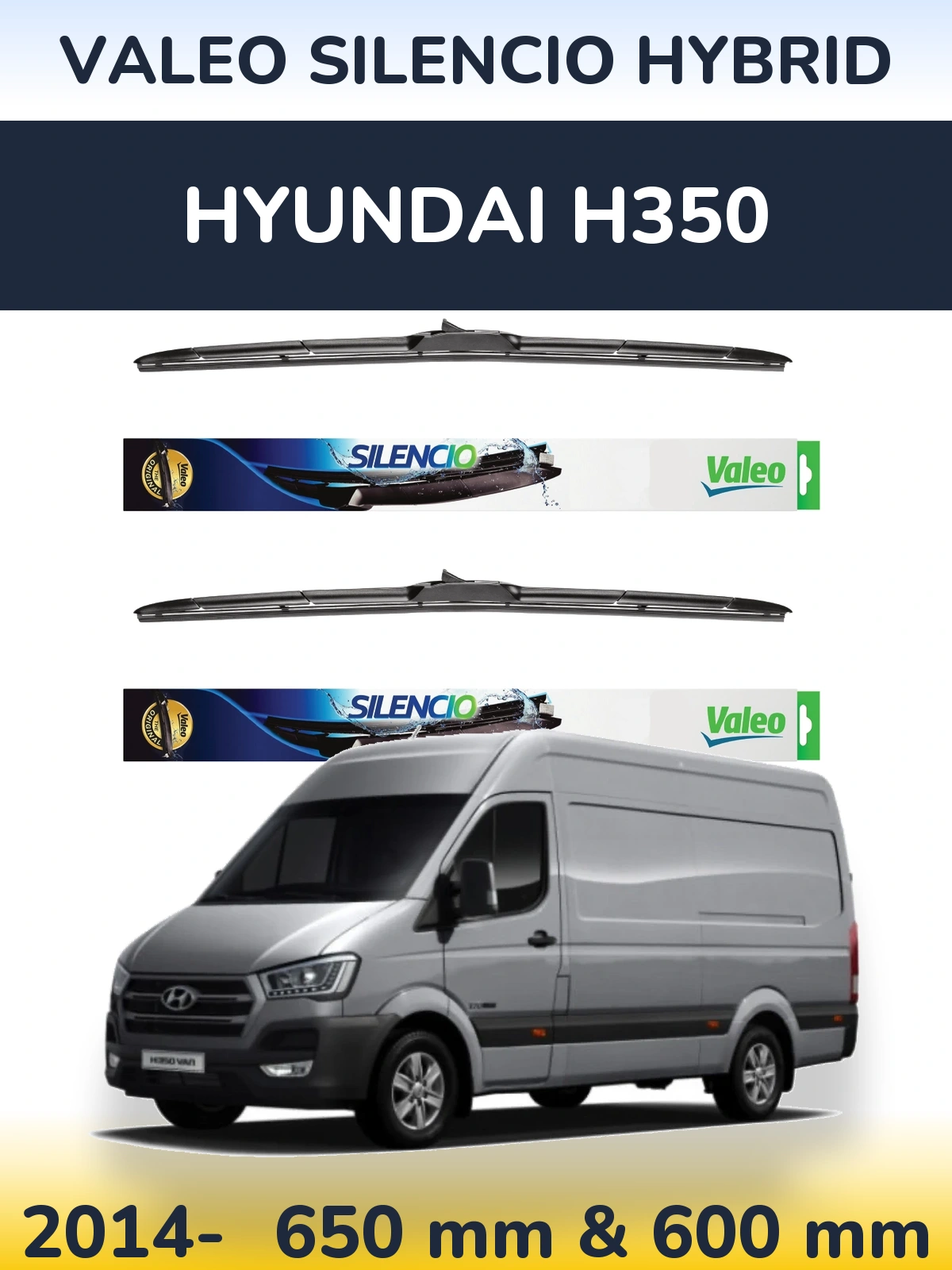 Torkarblad Valeo Silencio Hybrid för Hyundai H350