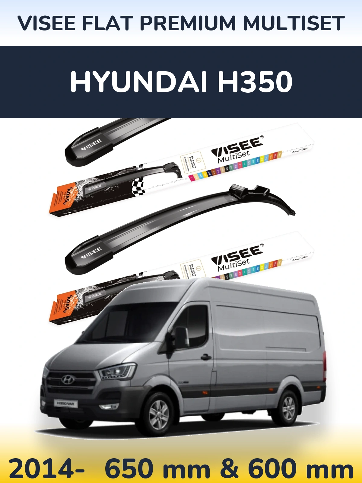 Torkarblad VISEE FLAT PREMIUM MultiSet för Hyundai H350