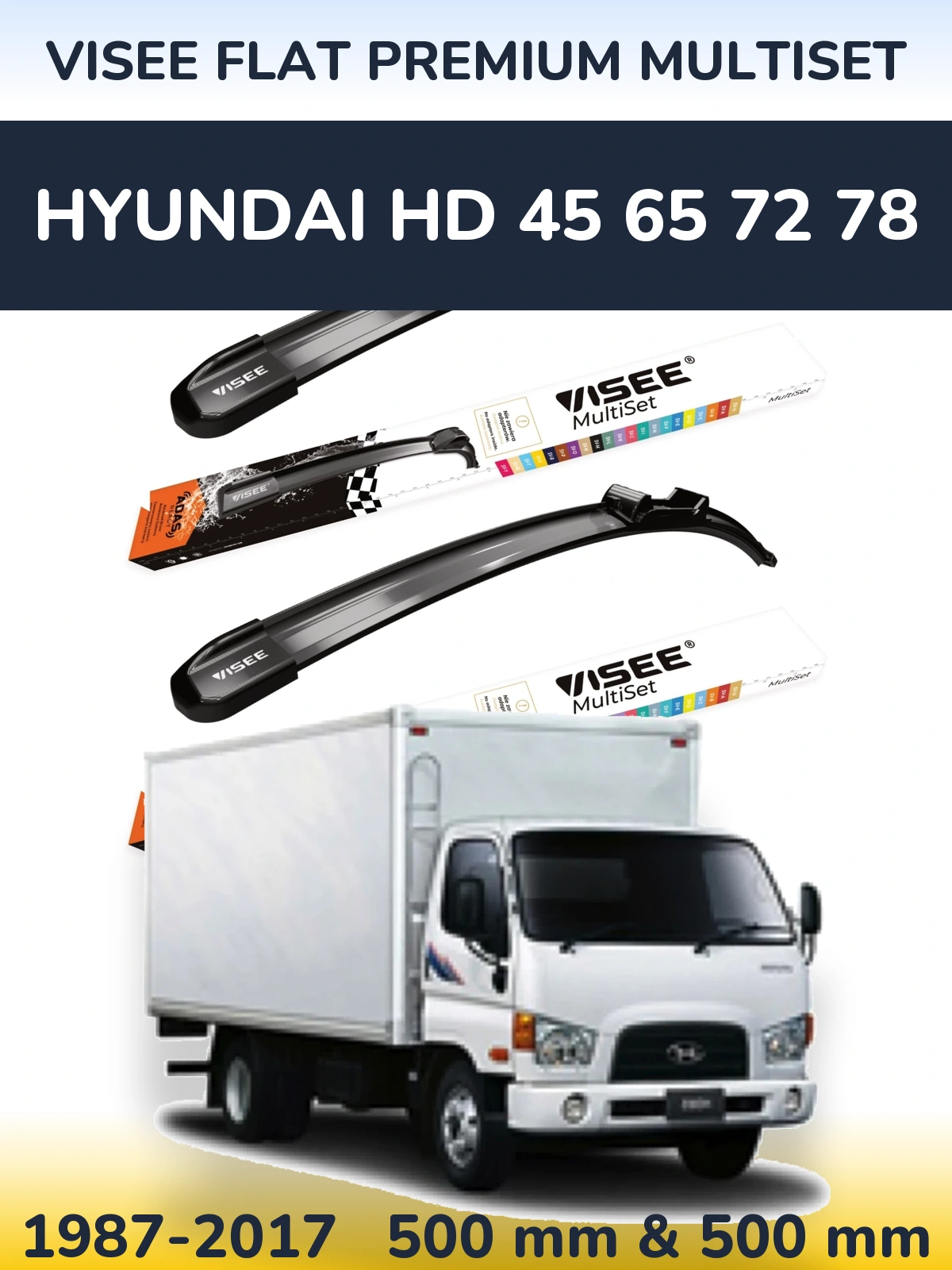 Torkarblad VISEE FLAT PREMIUM MultiSet för Hyundai HD 45 65 72 78