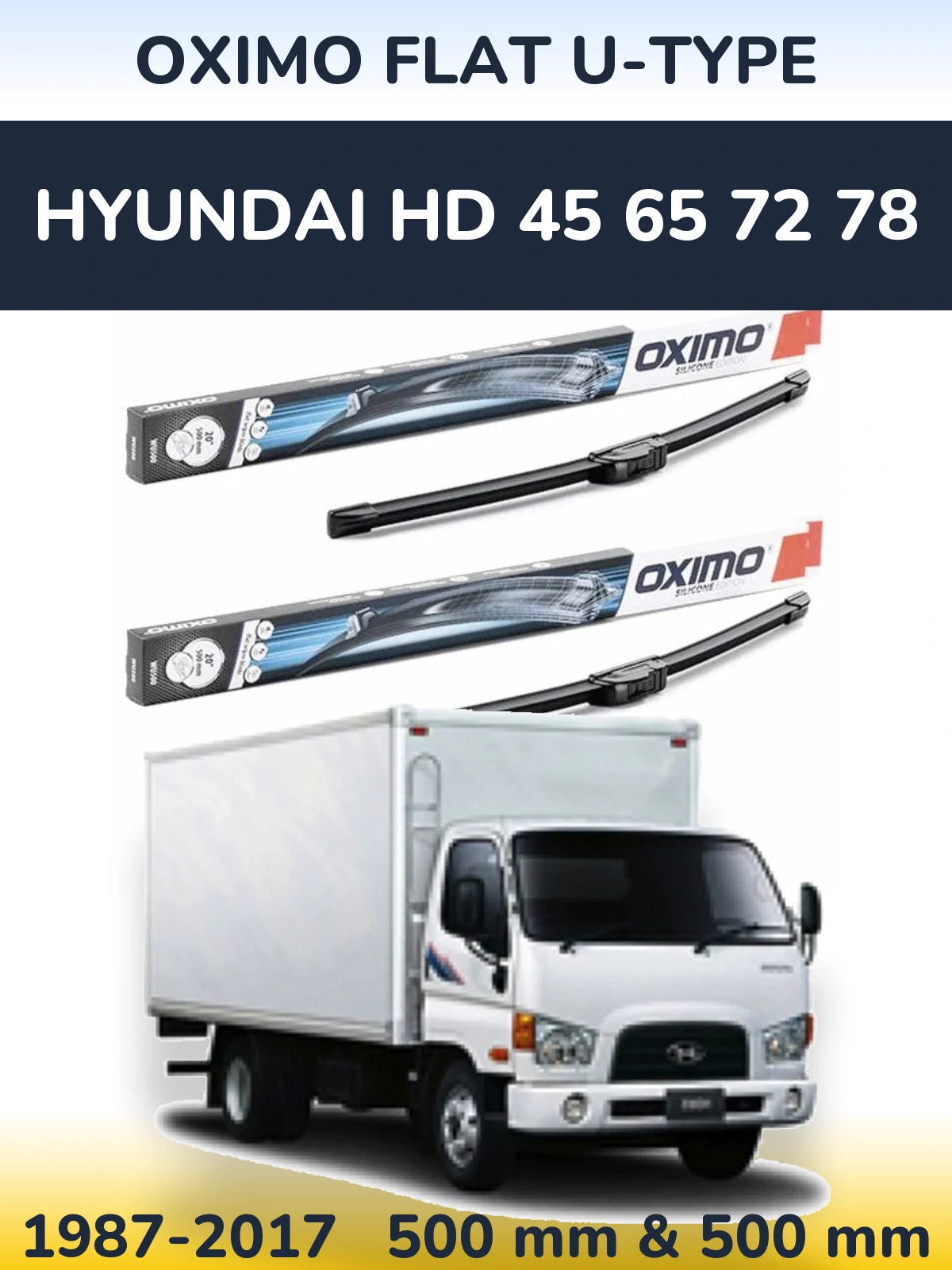 Torkarblad Oximo Flat U-type för Hyundai HD 45 65 72 78
