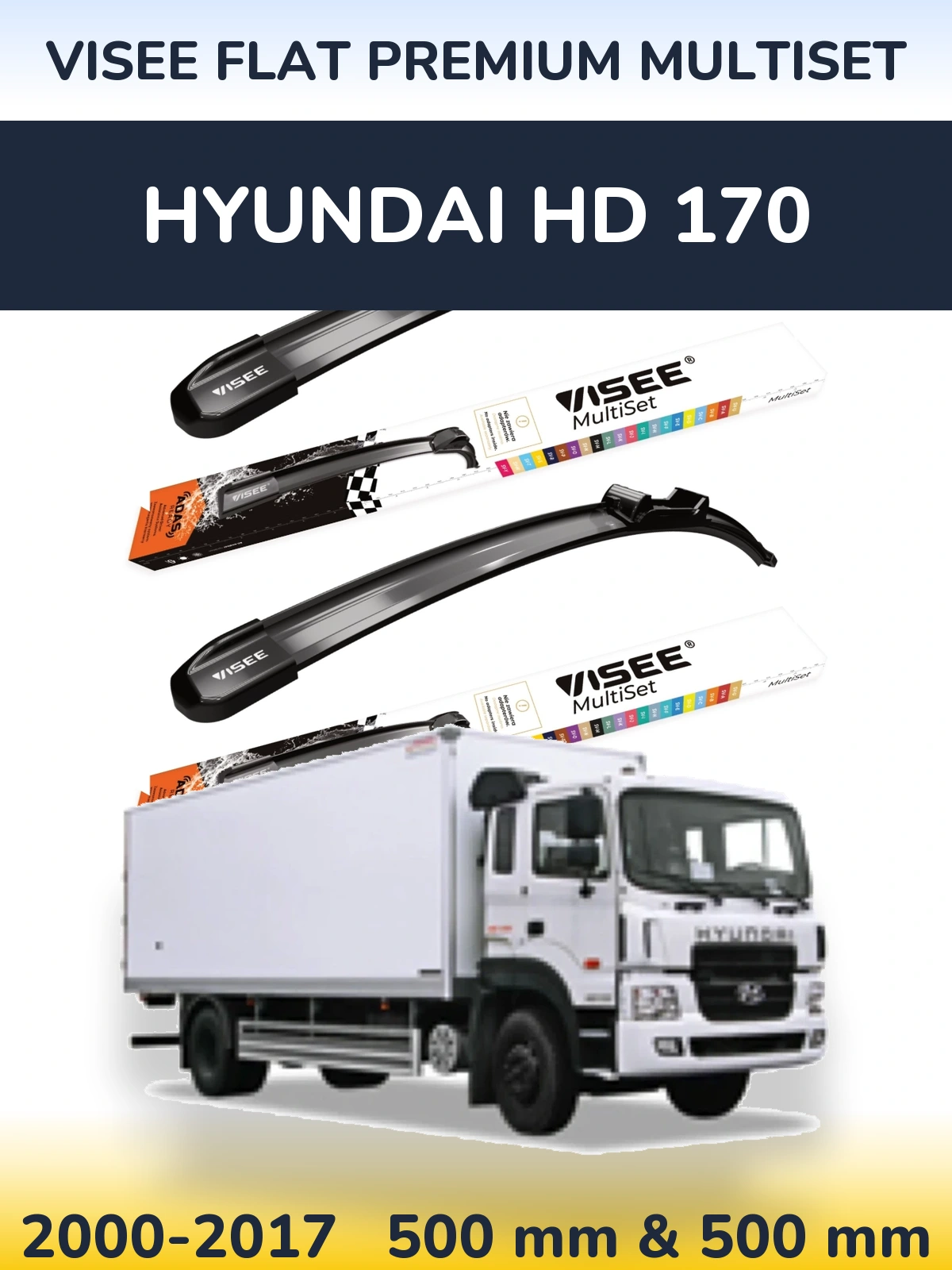 Torkarblad VISEE FLAT PREMIUM MultiSet för Hyundai HD 170