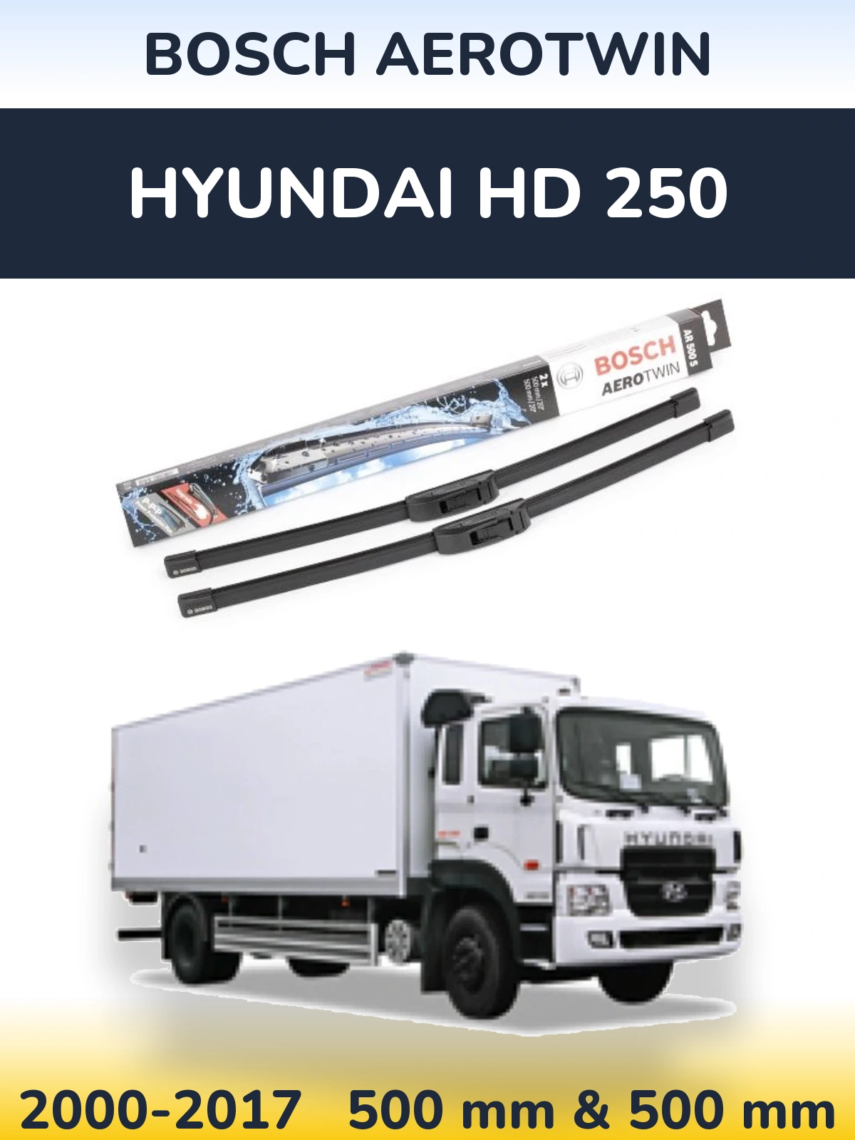 Torkarblad BOSCH AeroTwin för Hyundai HD 250