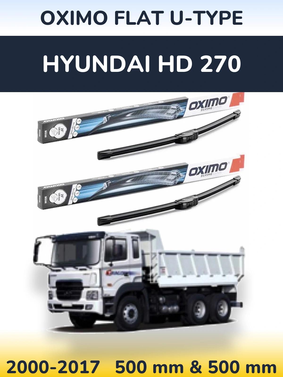 Torkarblad Oximo Flat U-type för Hyundai HD 270