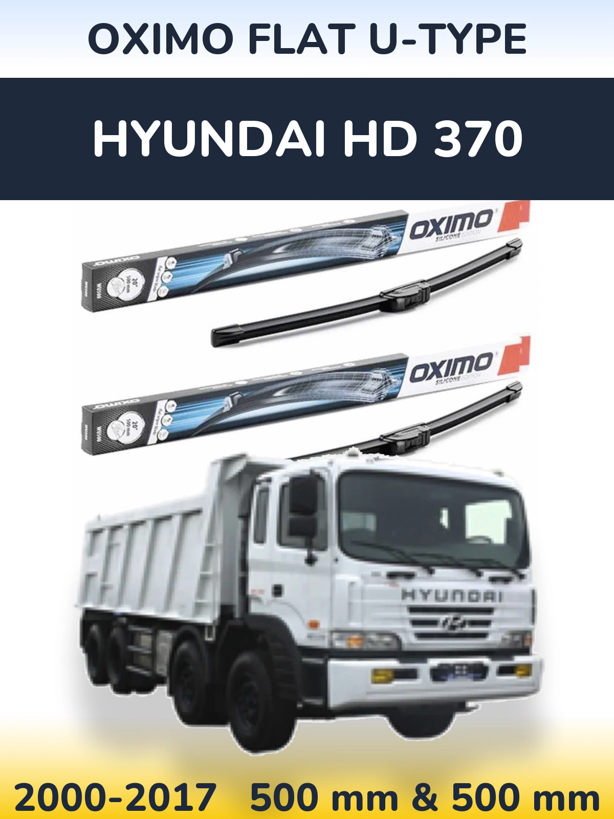Torkarblad Oximo Flat U-type för Hyundai HD 370