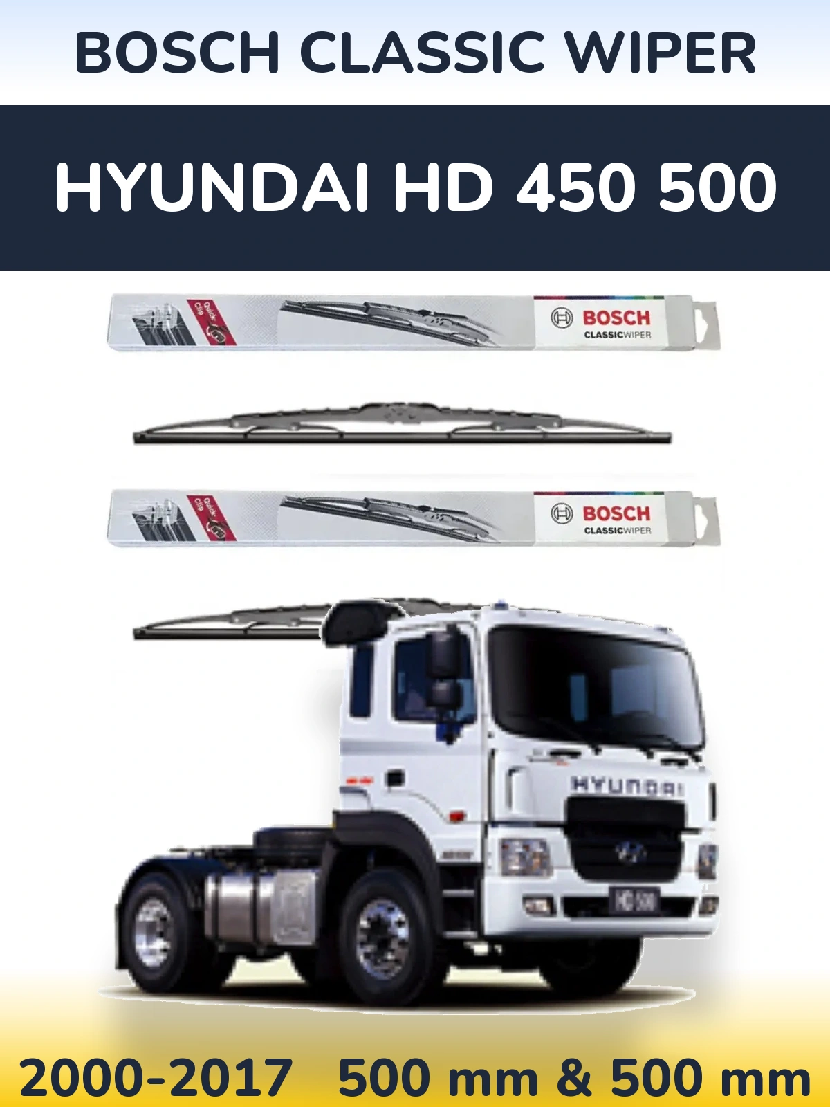 Torkarblad BOSCH Classic Wiper för Hyundai HD 450 500