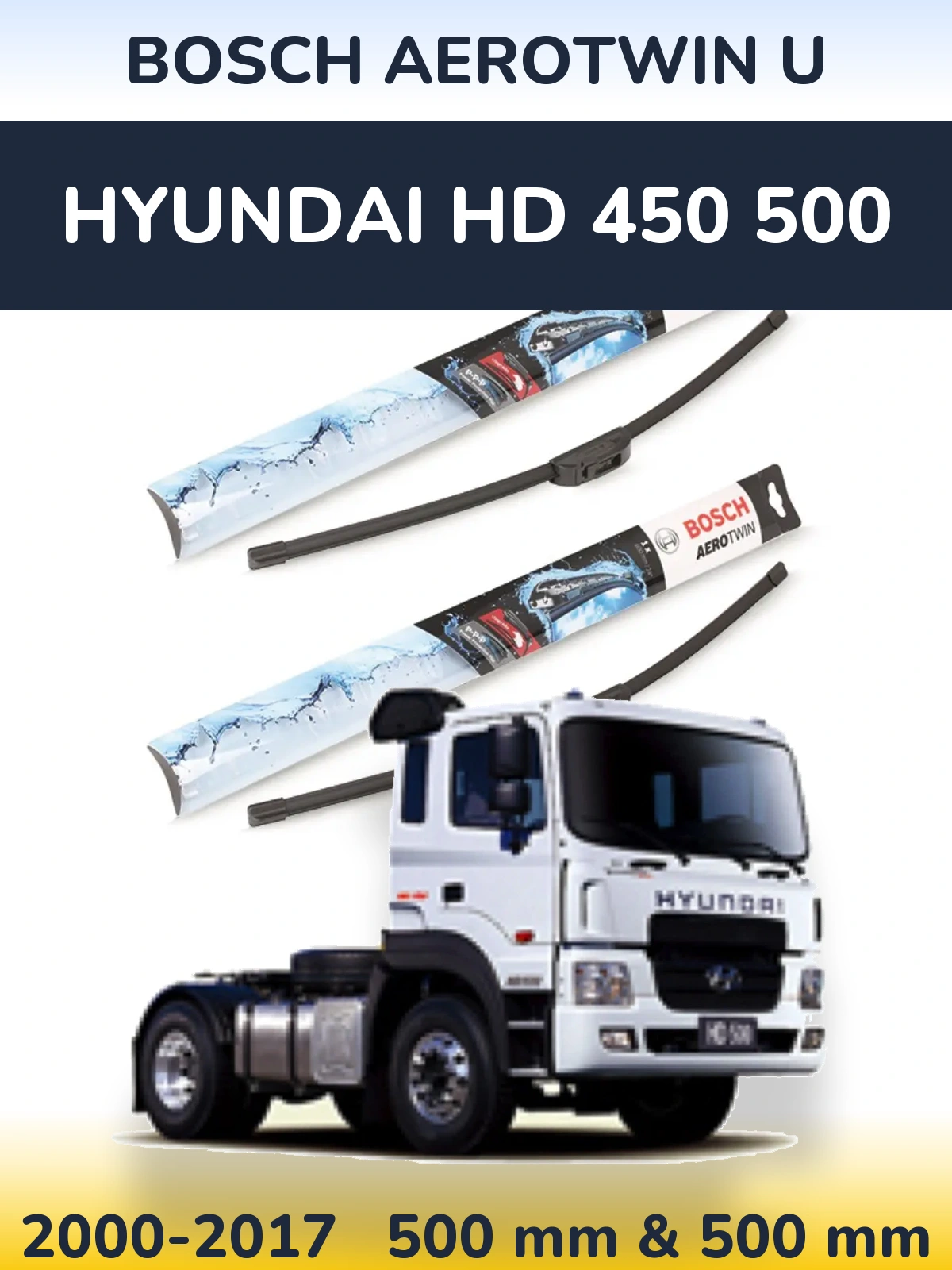 Torkarblad BOSCH AeroTwin U för Hyundai HD 450 500