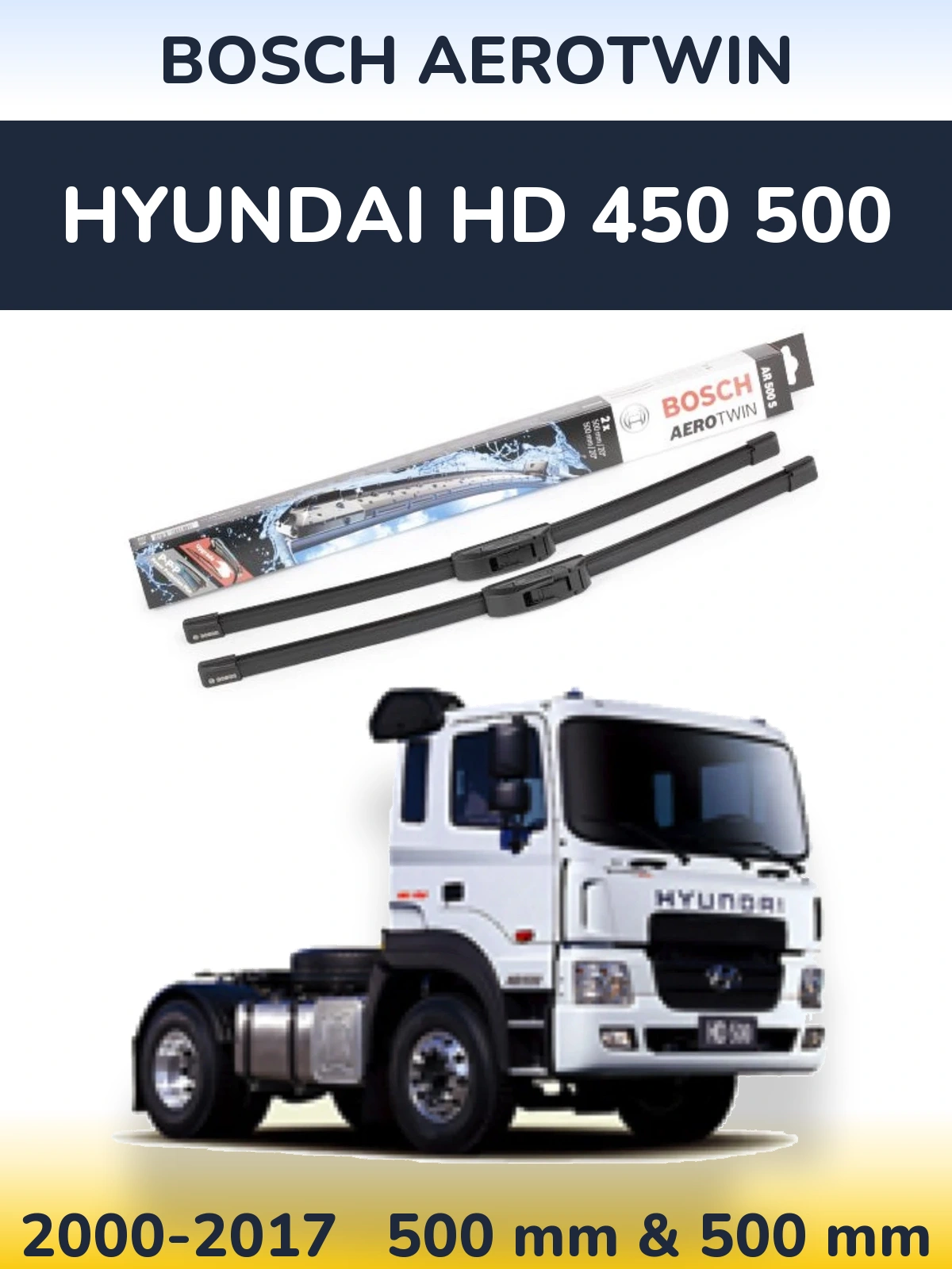 Torkarblad BOSCH AeroTwin för Hyundai HD 450 500