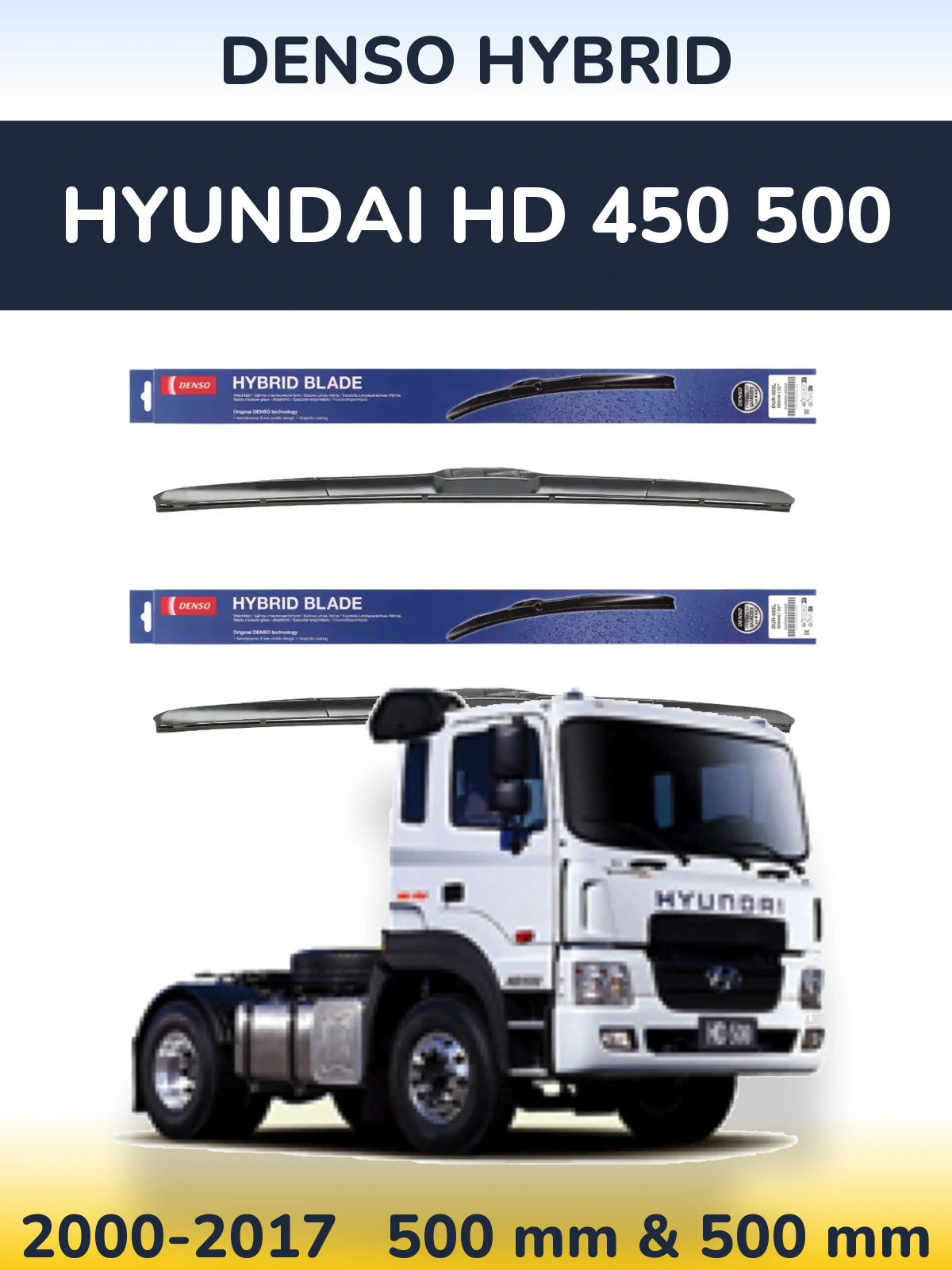 Torkarblad Denso Hybrid för Hyundai HD 450 500