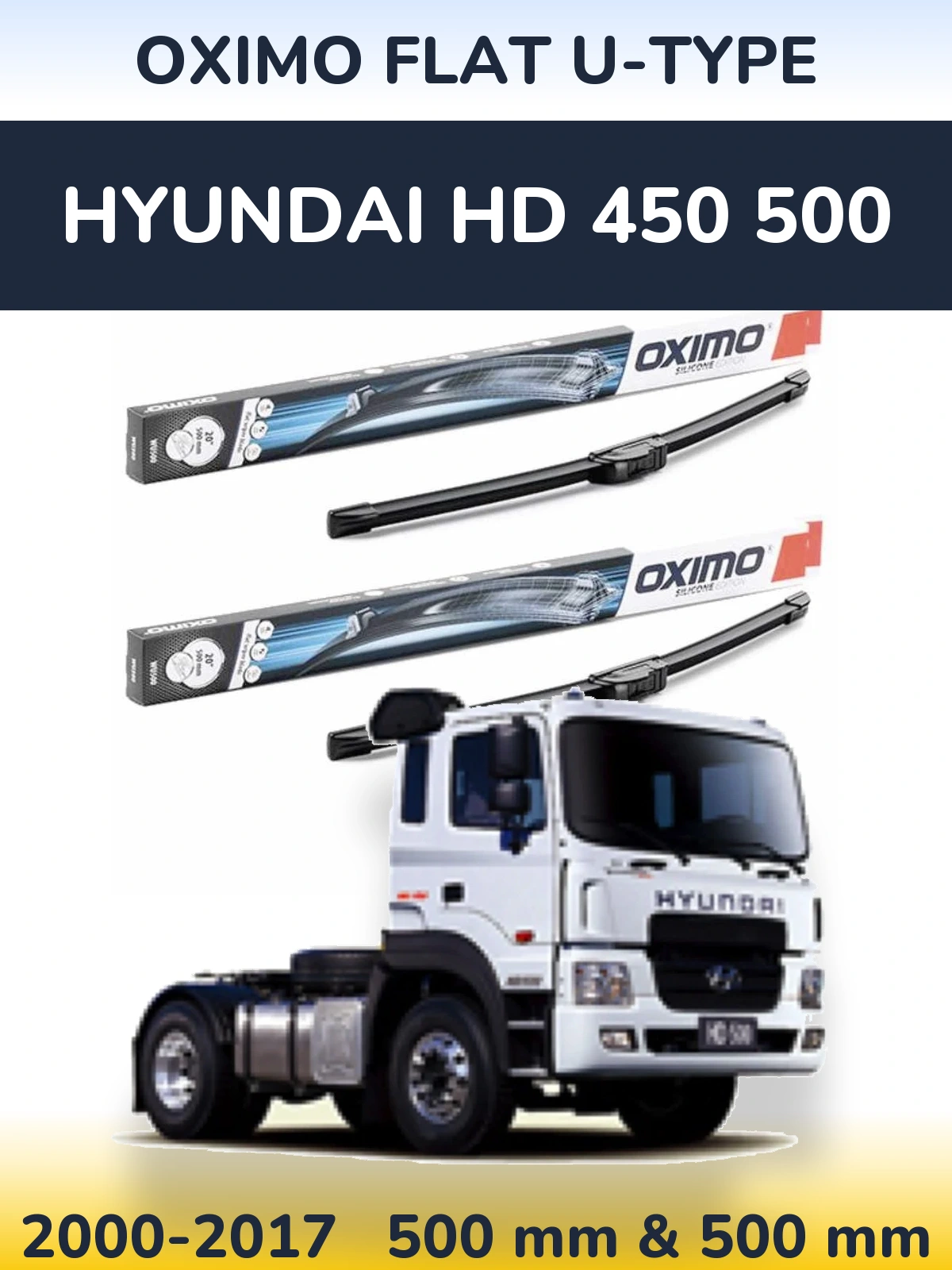 Torkarblad Oximo Flat U-type för Hyundai HD 450 500