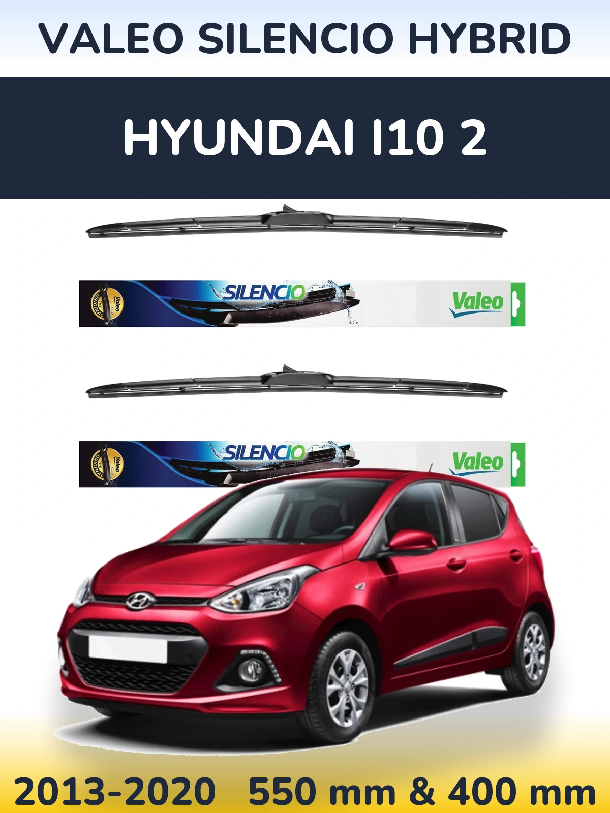 Torkarblad Valeo Silencio Hybrid för Hyundai i10 2