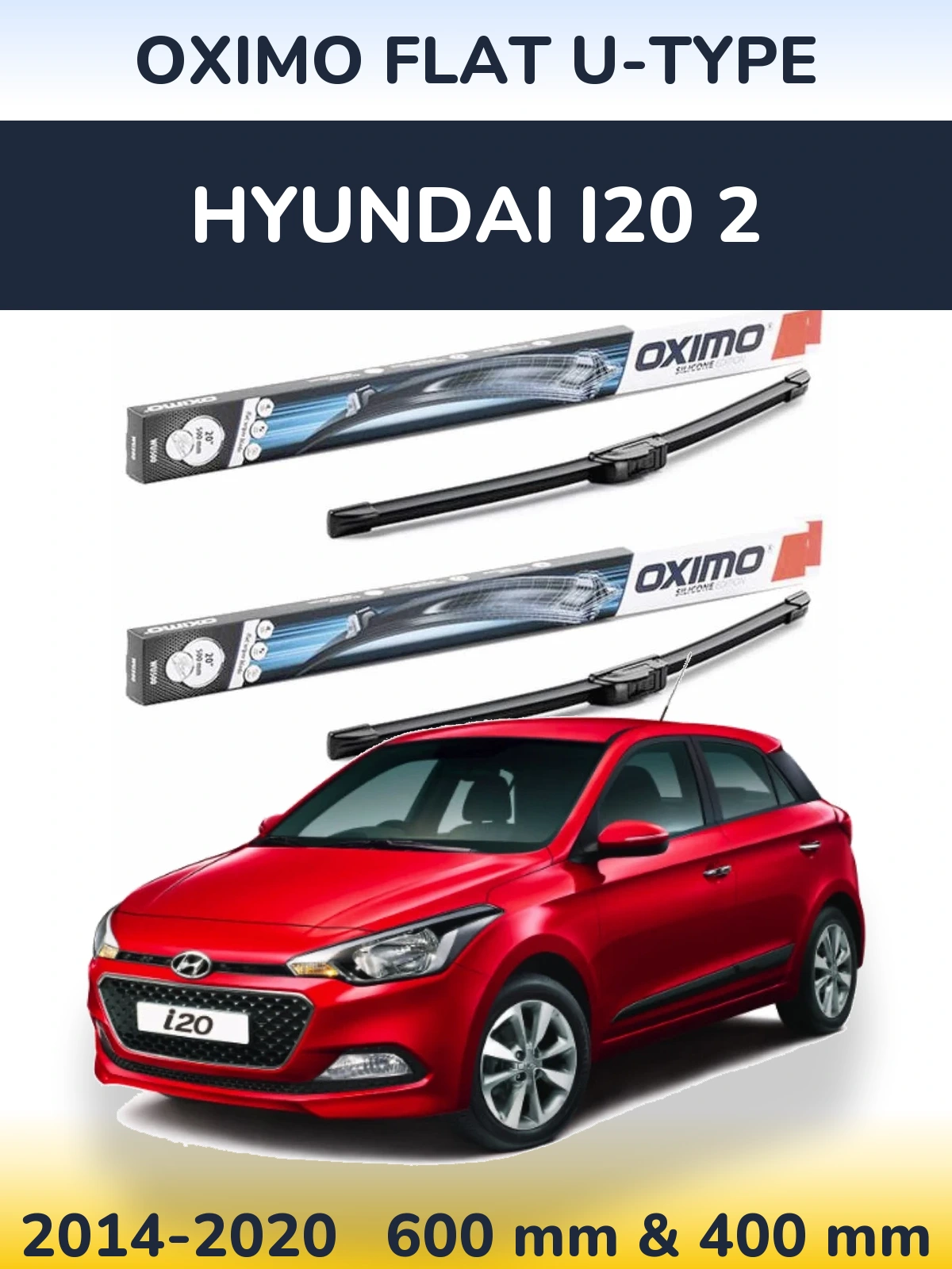 Torkarblad Oximo Flat U-type för Hyundai i20 2