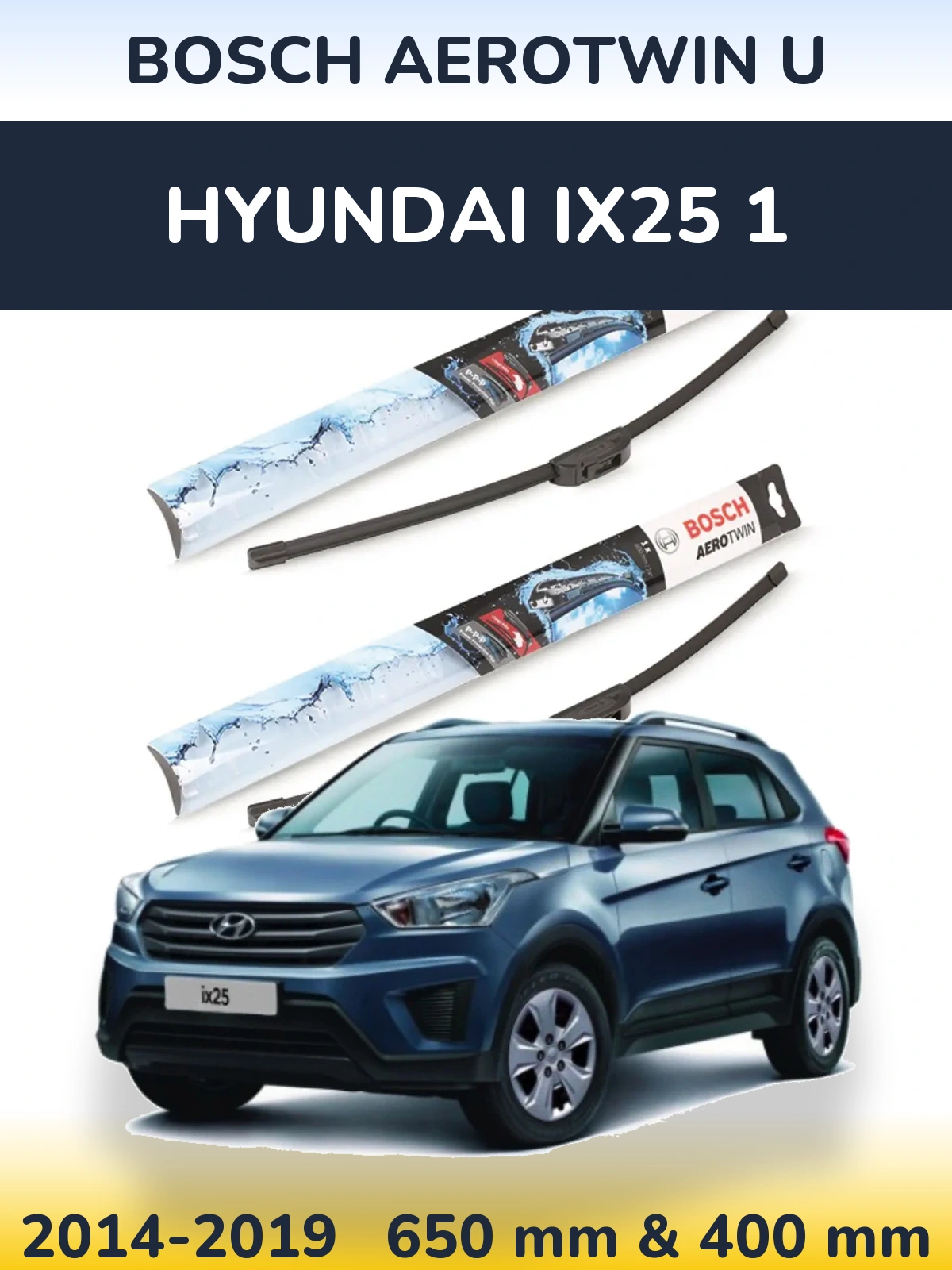 Torkarblad BOSCH AeroTwin U för Hyundai ix25 1