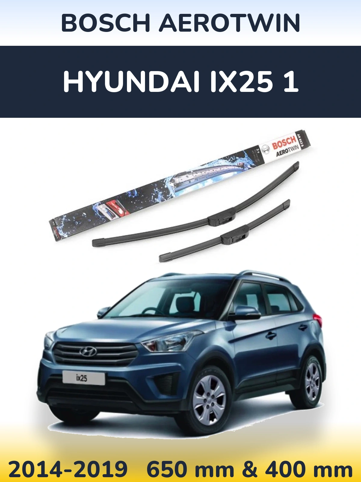Torkarblad BOSCH AeroTwin för Hyundai ix25 1