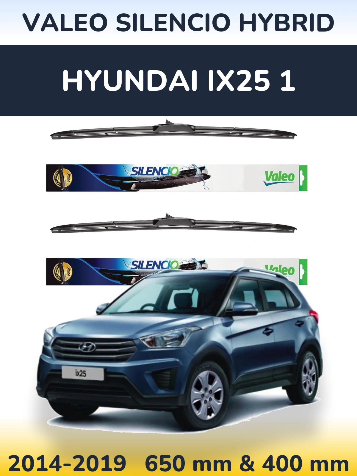 Torkarblad Valeo Silencio Hybrid för Hyundai ix25 1