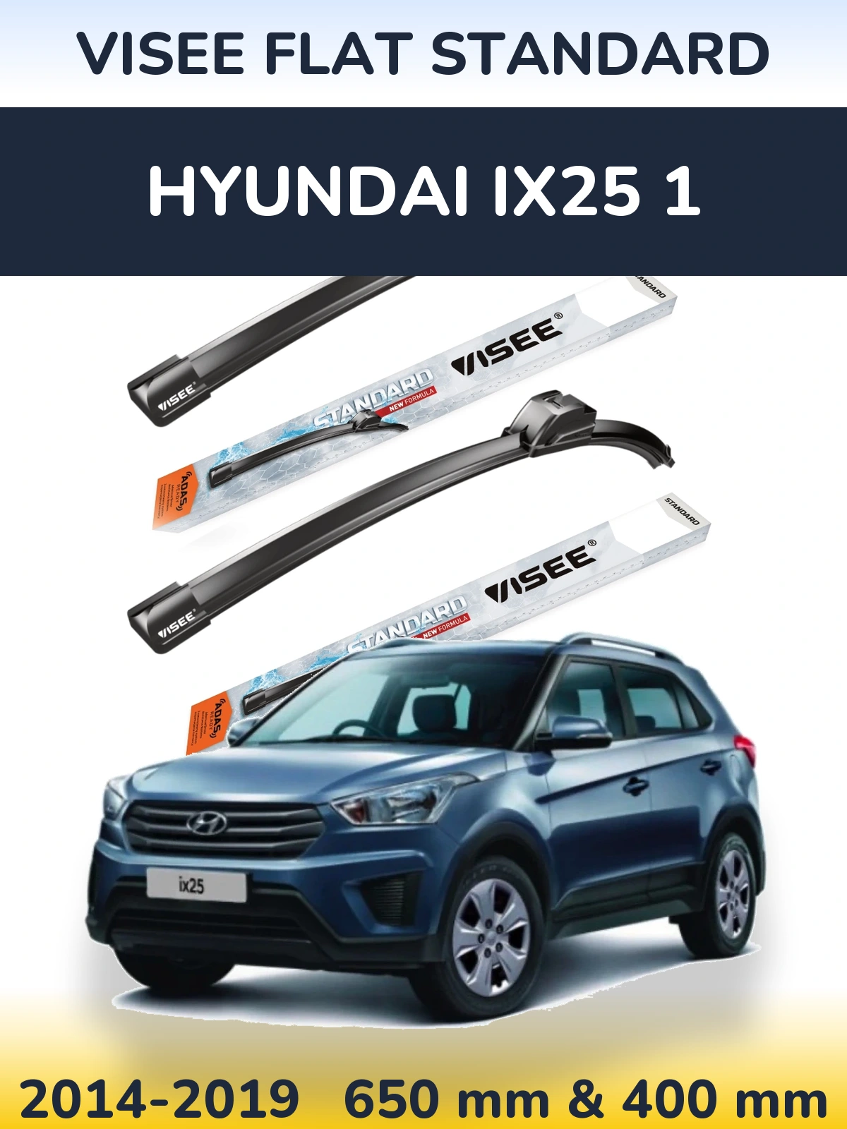 Torkarblad VISEE FLAT STANDARD för Hyundai ix25 1