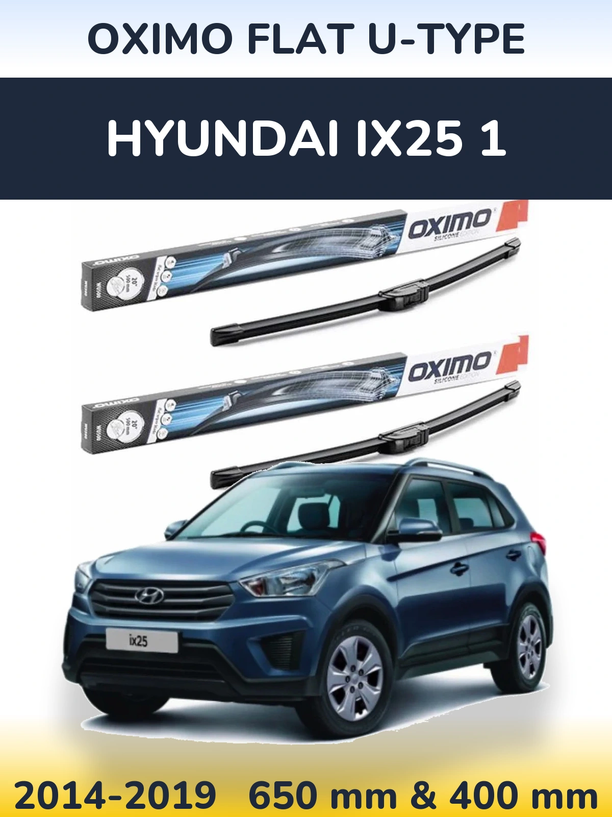 Torkarblad Oximo Flat U-type för Hyundai ix25 1
