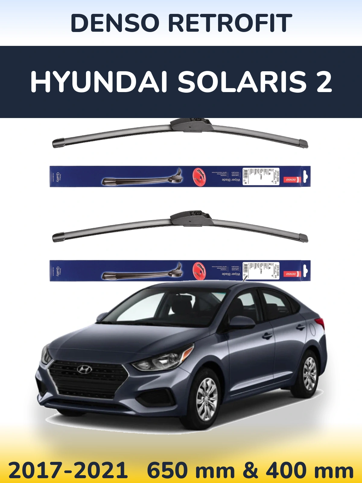 Torkarblad Denso Retrofit för Hyundai Solaris 2