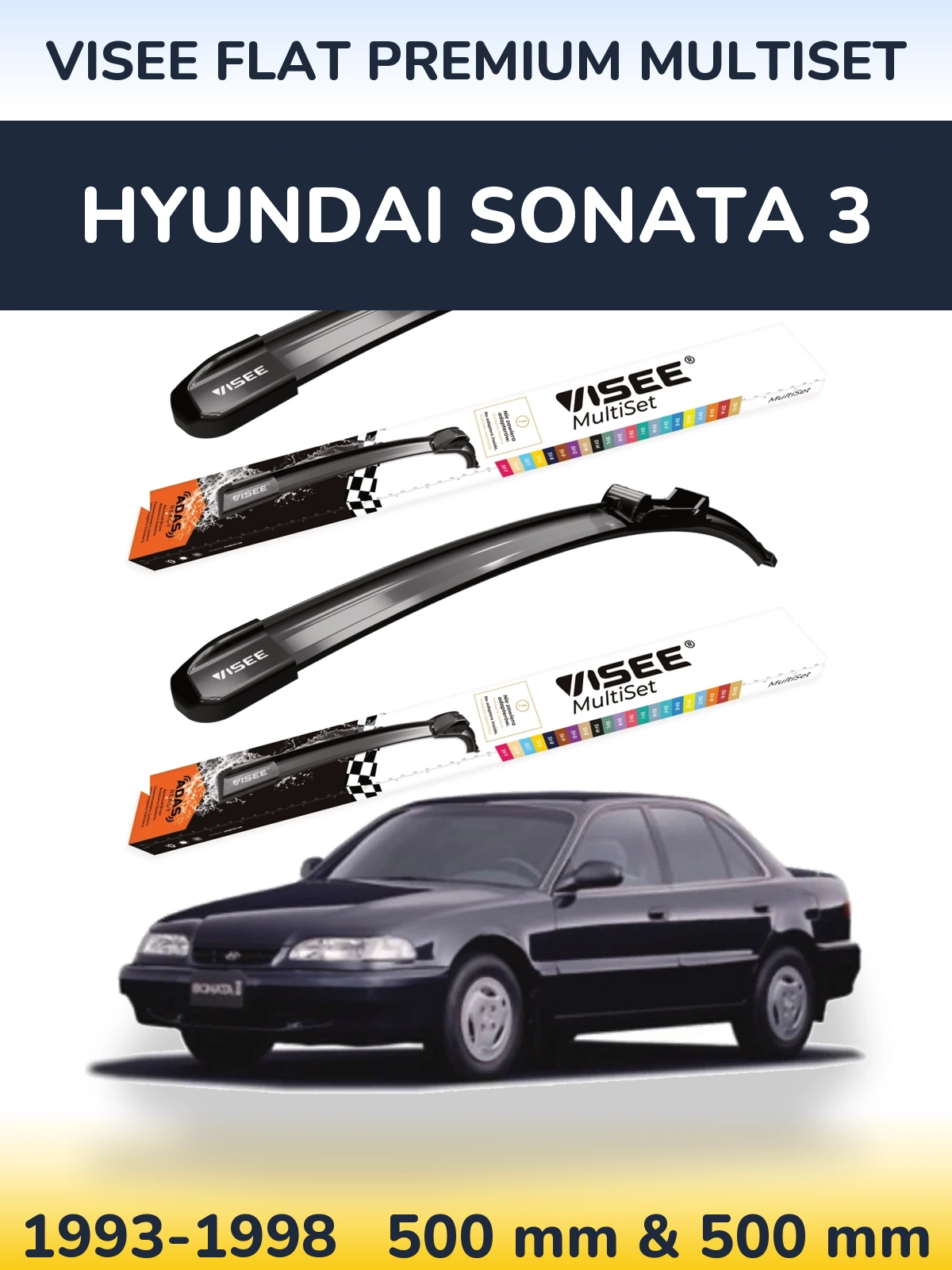 Torkarblad VISEE FLAT PREMIUM MultiSet för Hyundai Sonata 3