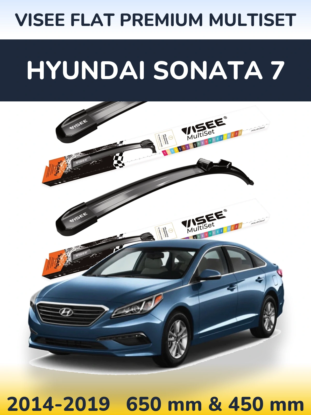 Torkarblad VISEE FLAT PREMIUM MultiSet för Hyundai Sonata 7