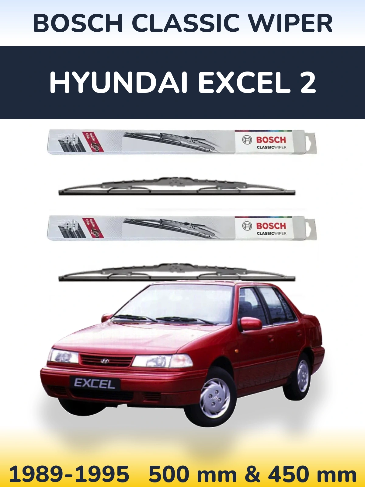 Torkarblad BOSCH Classic Wiper för Hyundai Excel 2