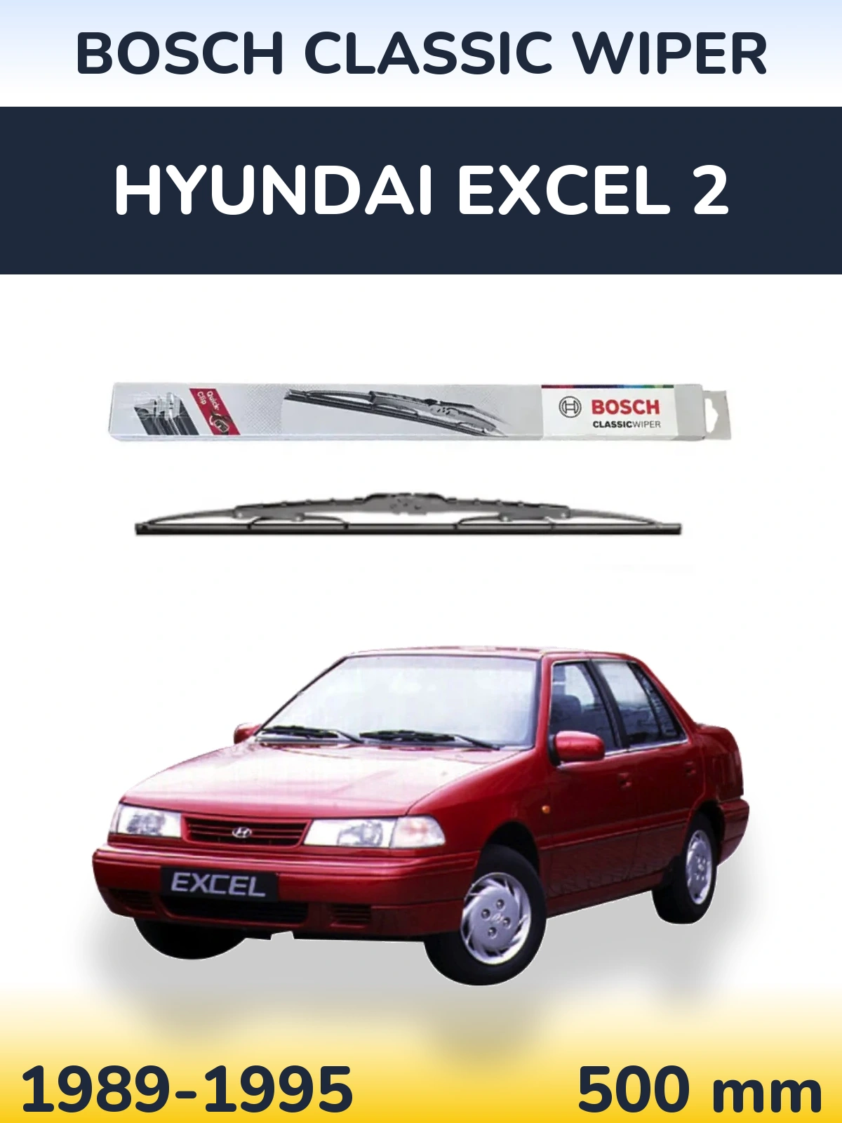 Torkarblad BOSCH Classic Wiper för Hyundai Excel 2