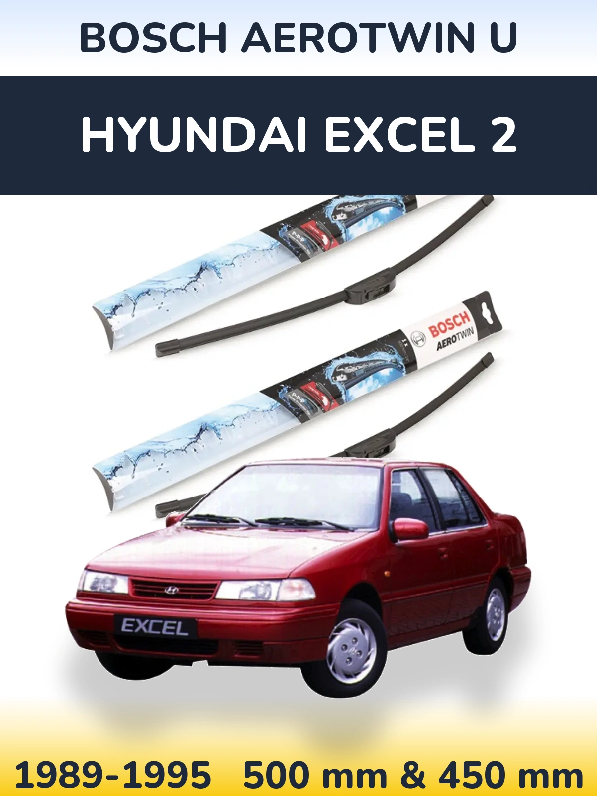 Torkarblad BOSCH AeroTwin U för Hyundai Excel 2