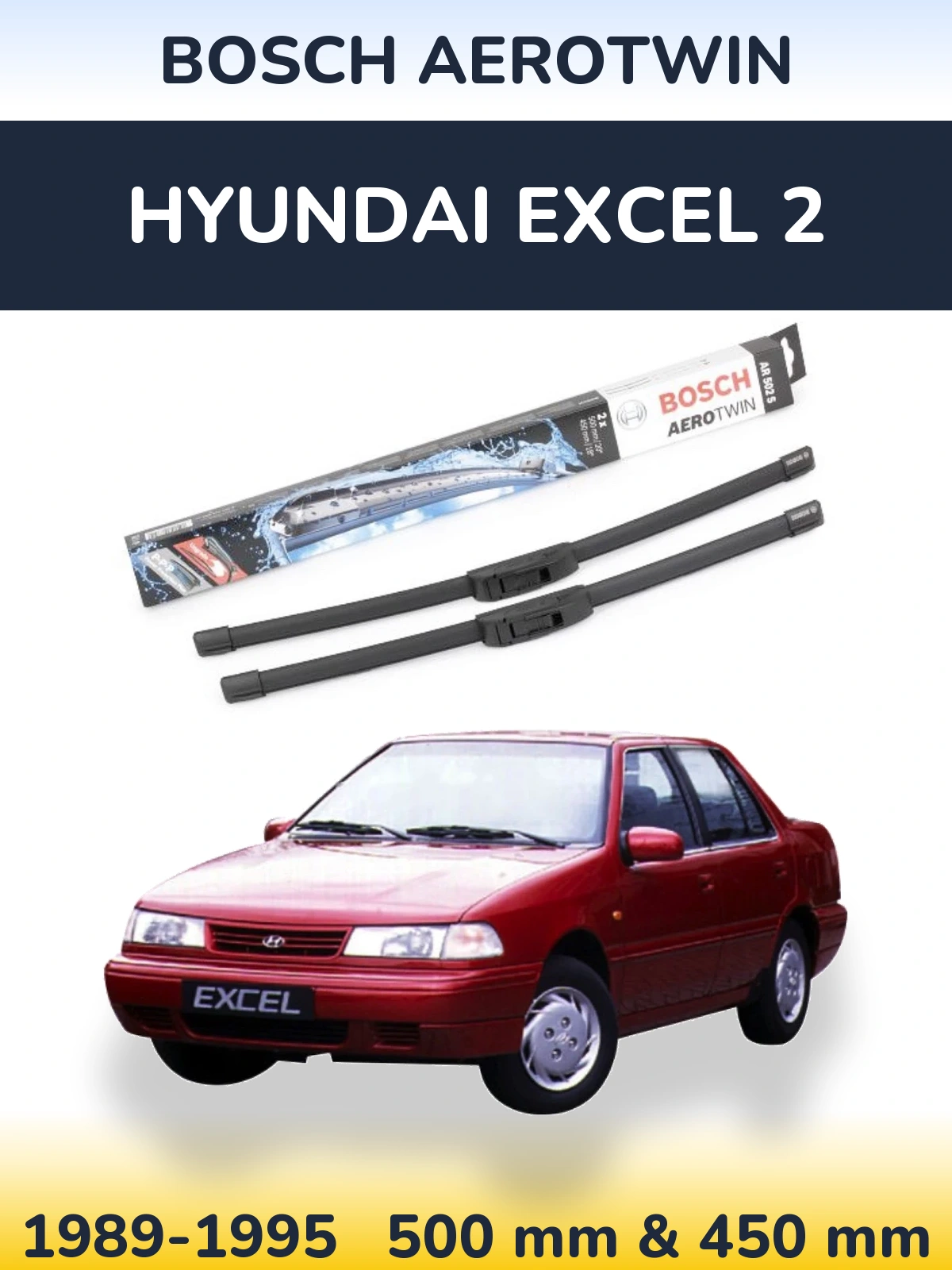 Torkarblad BOSCH AeroTwin för Hyundai Excel 2