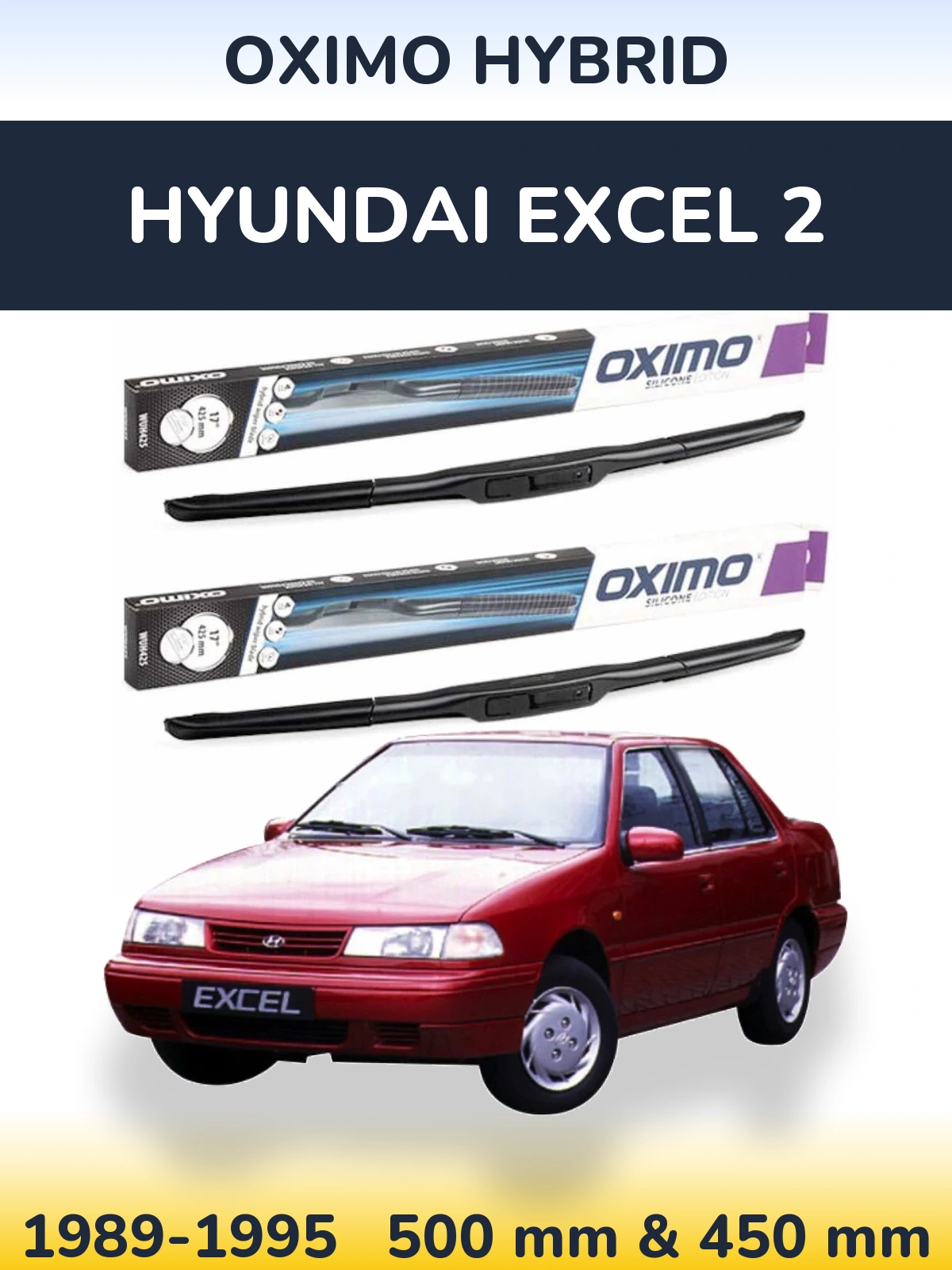 Torkarblad Oximo Hybrid för Hyundai Excel 2