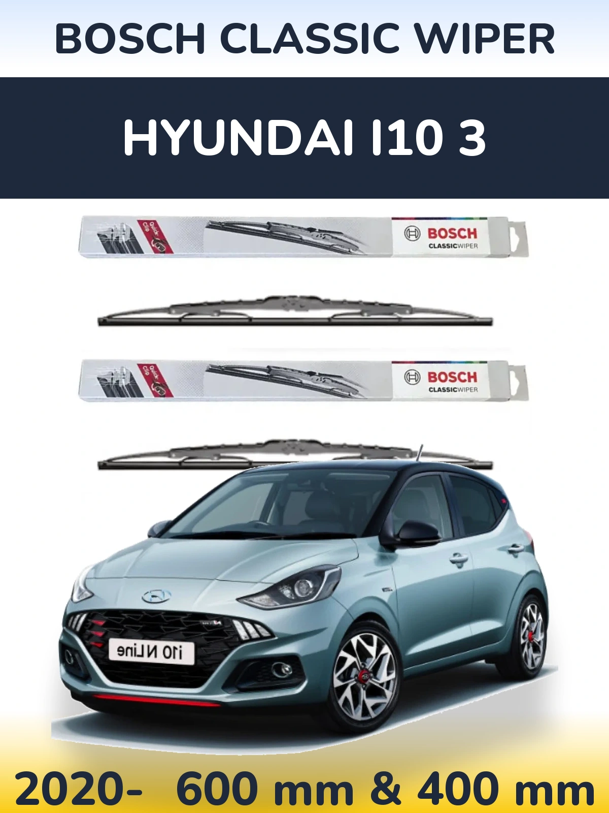 Torkarblad BOSCH Classic Wiper för Hyundai i10 3