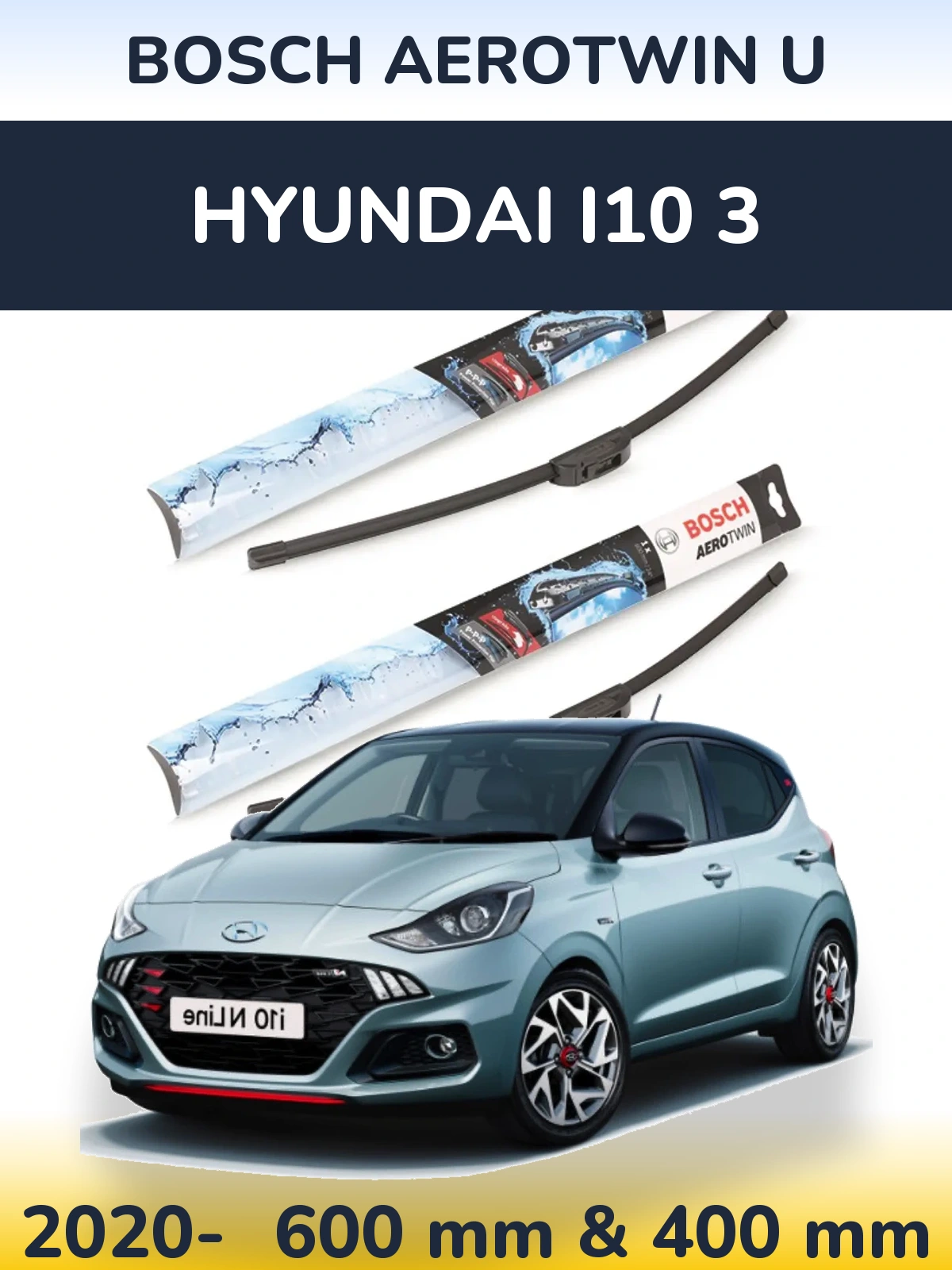 Torkarblad BOSCH AeroTwin U för Hyundai i10 3