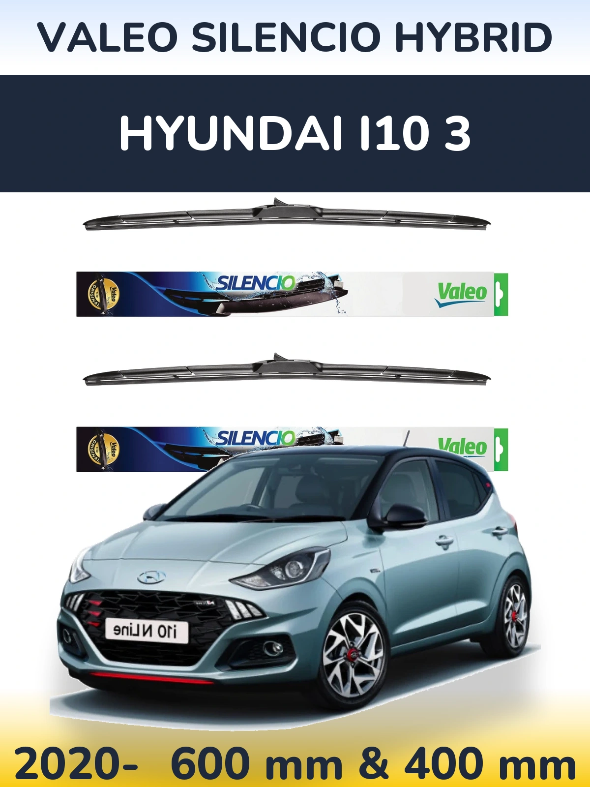 Torkarblad Valeo Silencio Hybrid för Hyundai i10 3