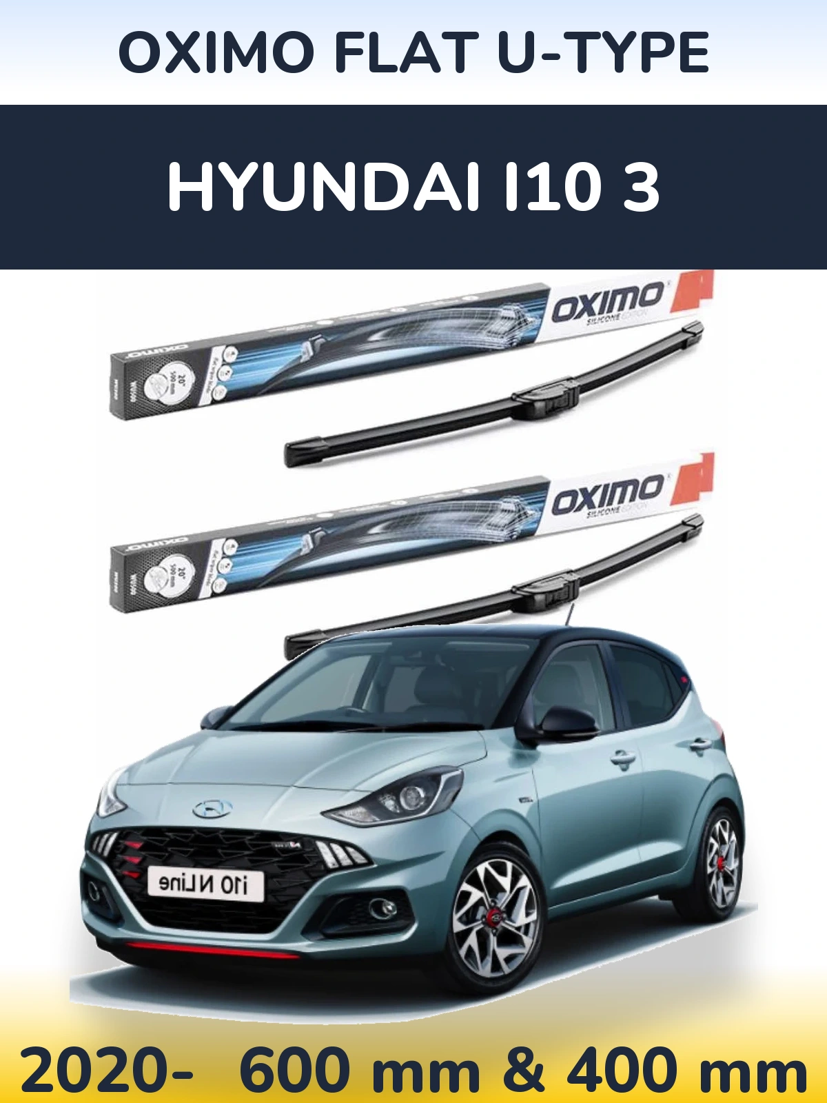 Torkarblad Oximo Flat U-type för Hyundai i10 3