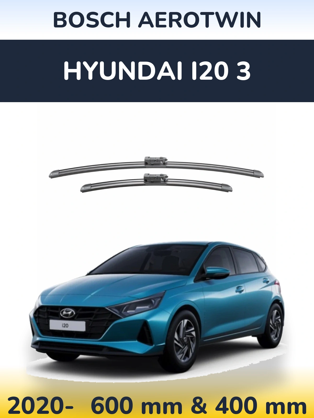 Torkarblad BOSCH AeroTwin för Hyundai i20 3
