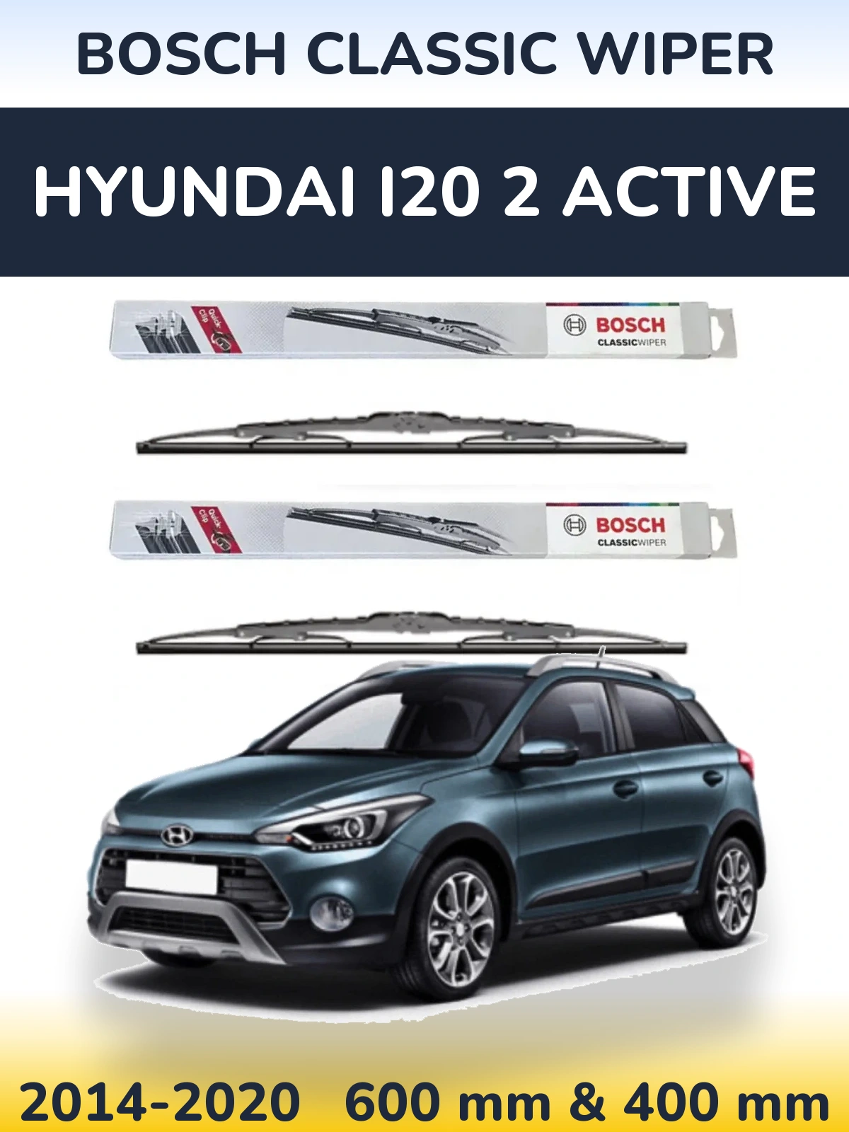 Torkarblad BOSCH Classic Wiper för Hyundai i20 2 Active