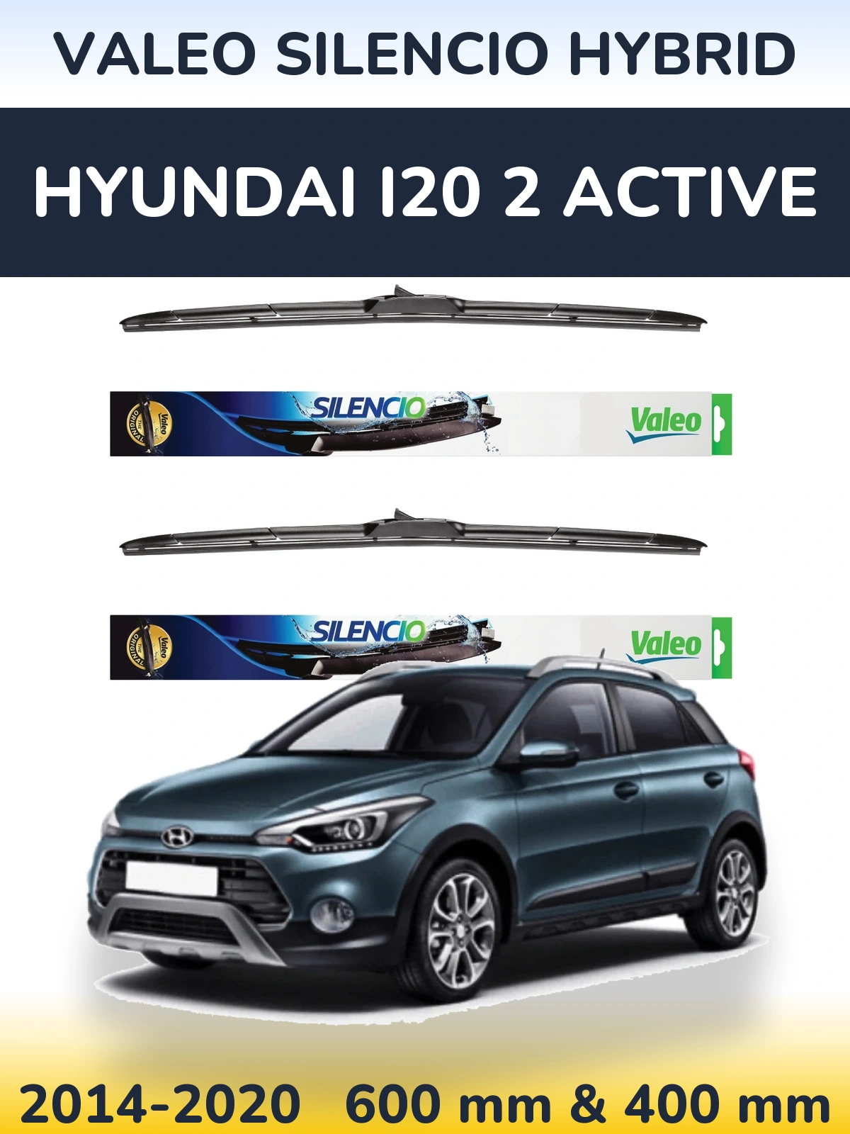 Torkarblad Valeo Silencio Hybrid för Hyundai i20 2 Active