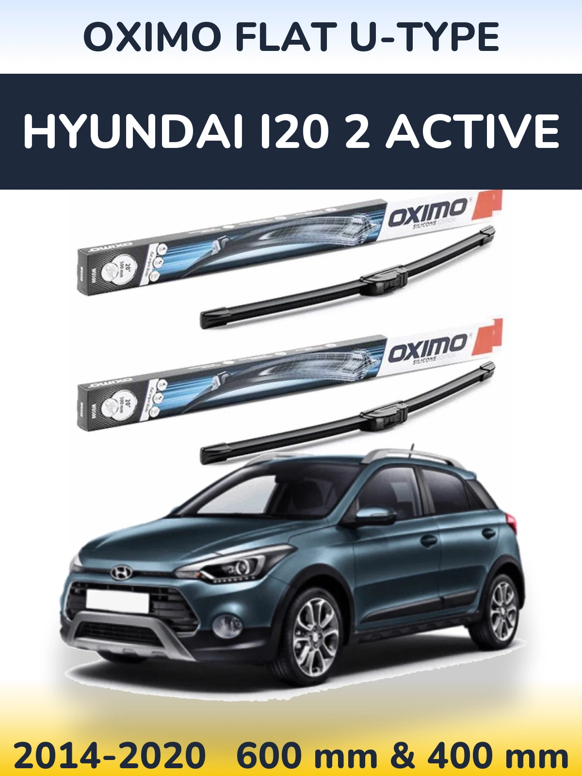 Torkarblad Oximo Flat U-type för Hyundai i20 2 Active