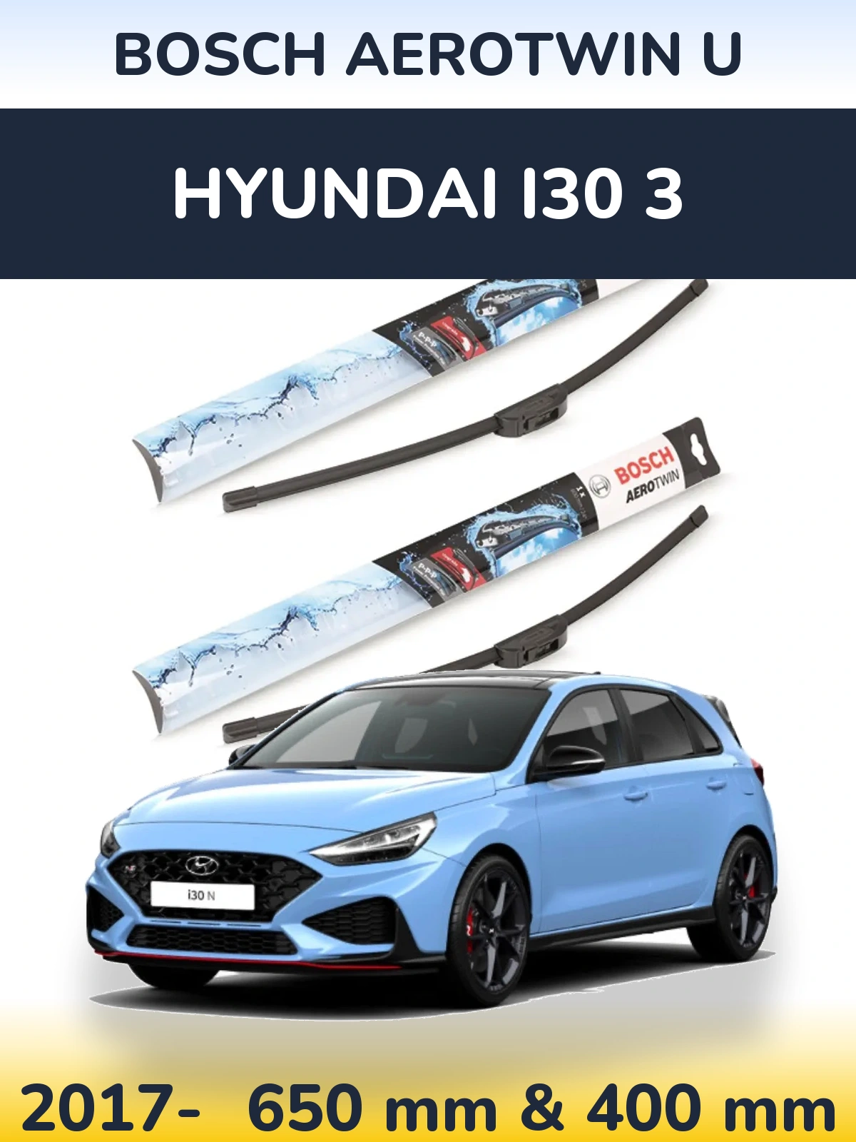 Torkarblad BOSCH AeroTwin U för Hyundai i30 3