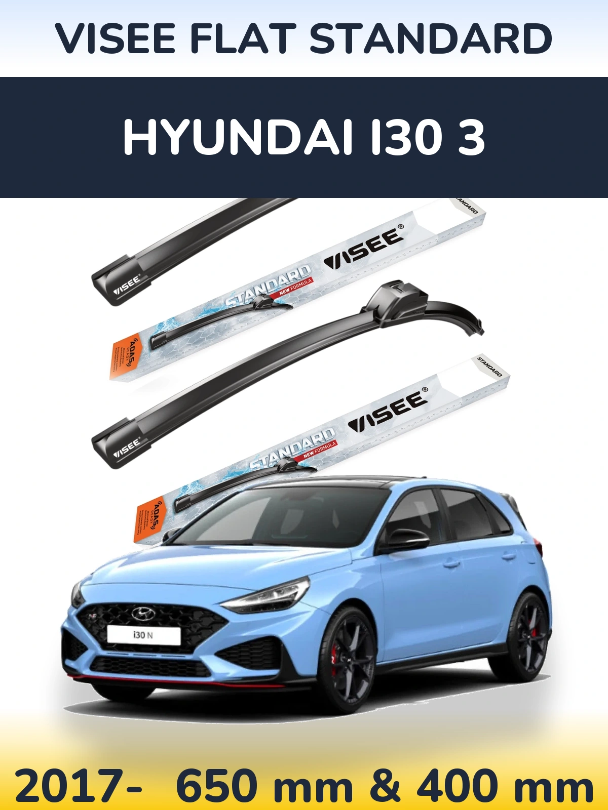 Torkarblad VISEE FLAT STANDARD för Hyundai i30 3