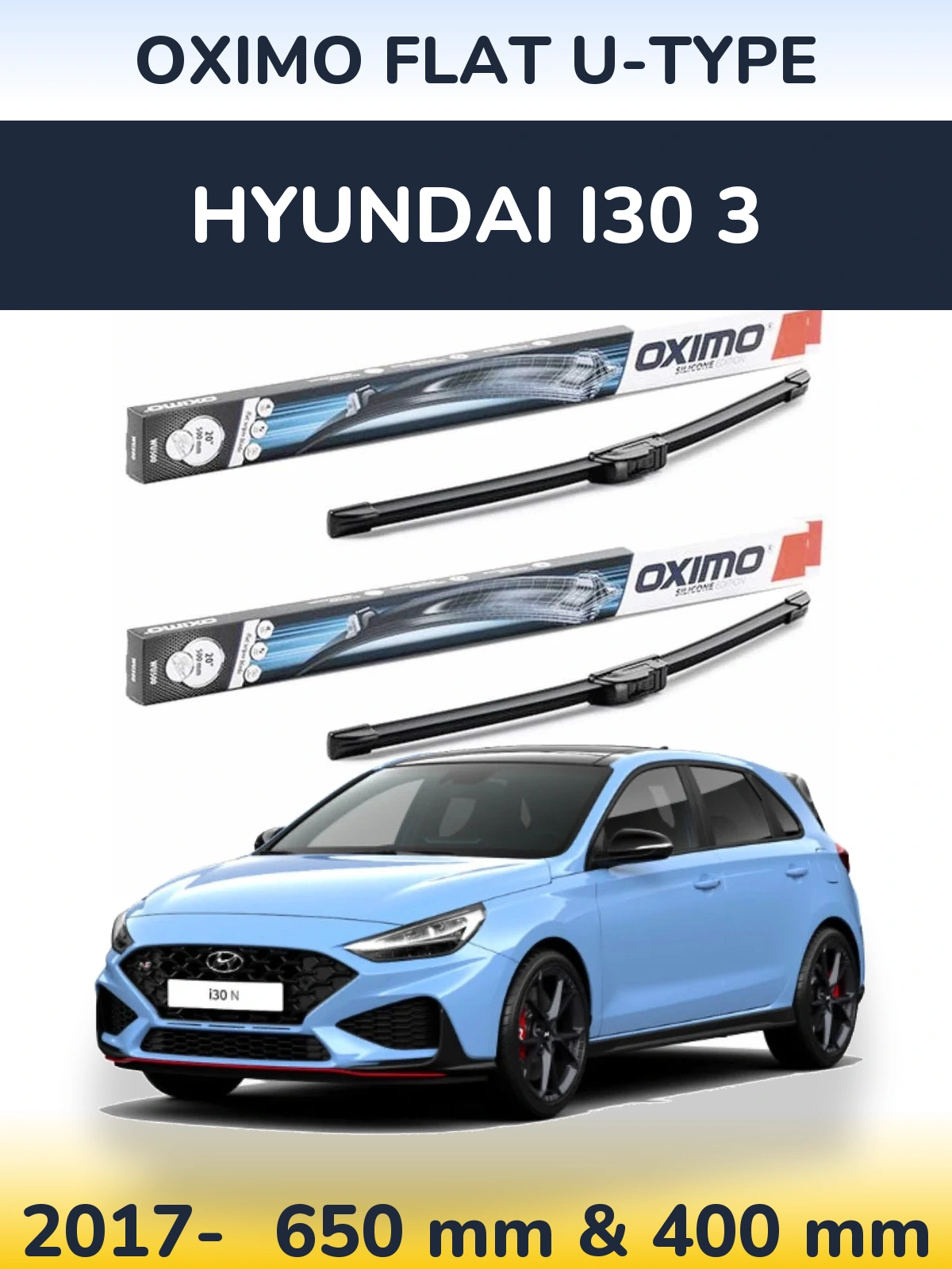 Torkarblad Oximo Flat U-type för Hyundai i30 3