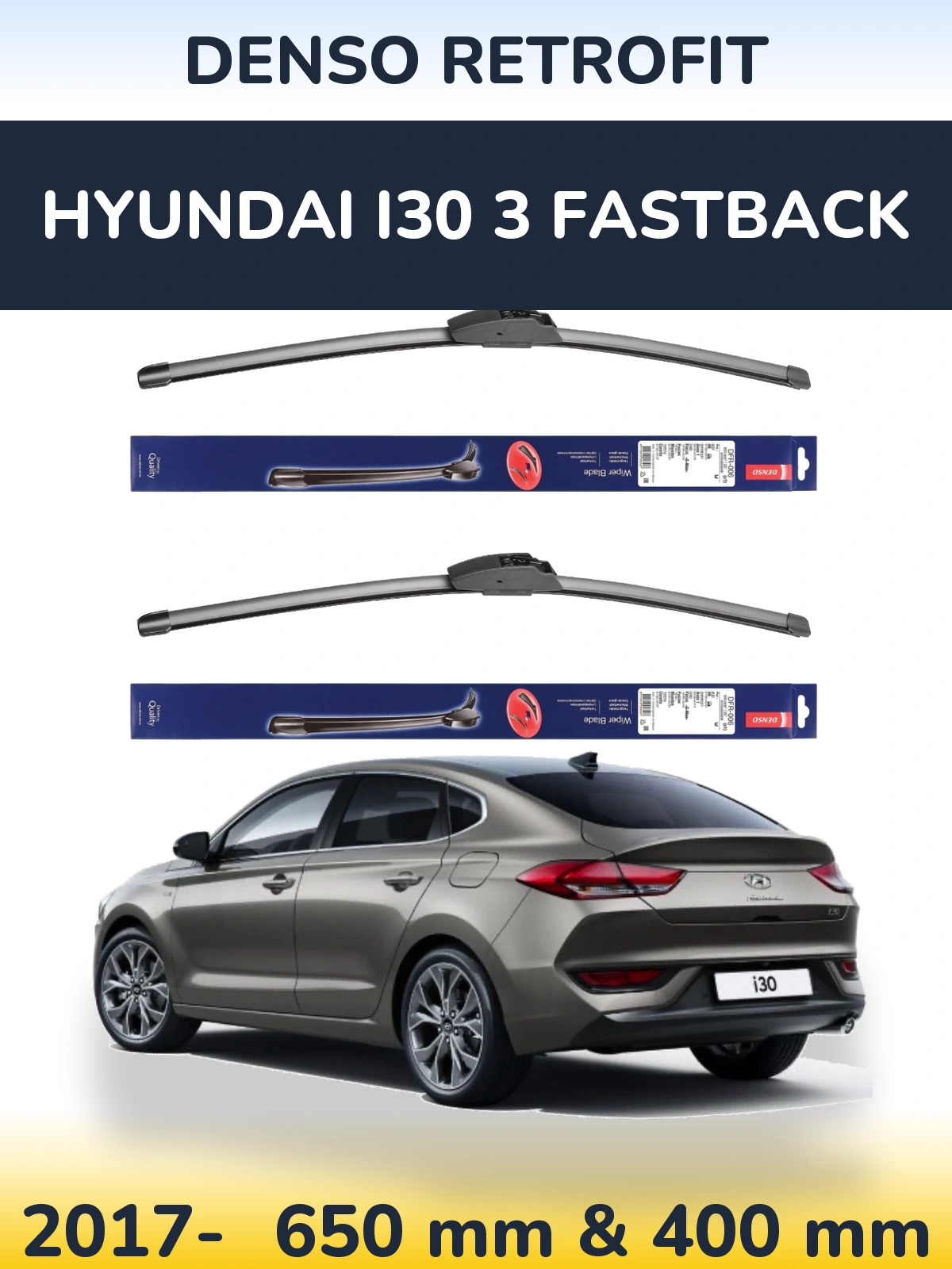 Torkarblad Denso Retrofit för Hyundai i30 3 Fastback